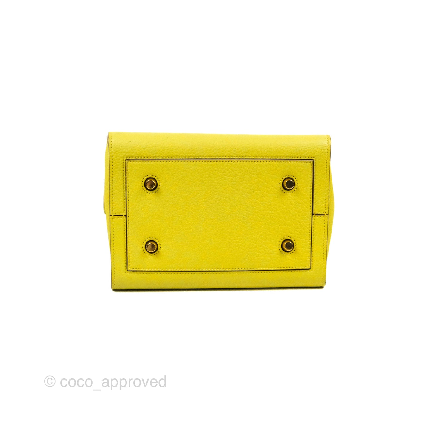 Celine Small Tie Knot Bag Yellow Grained Leather