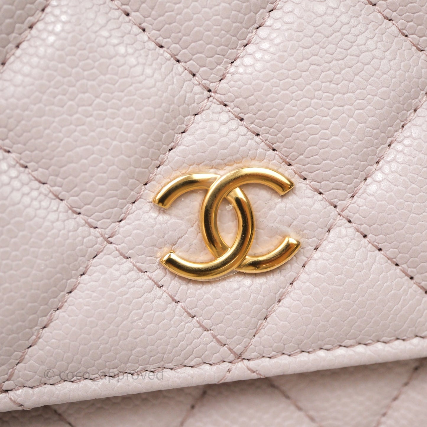 Chanel WOC Wallet On Chain CC Coco Chain Quilted Lilac Caviar Gold Hardware