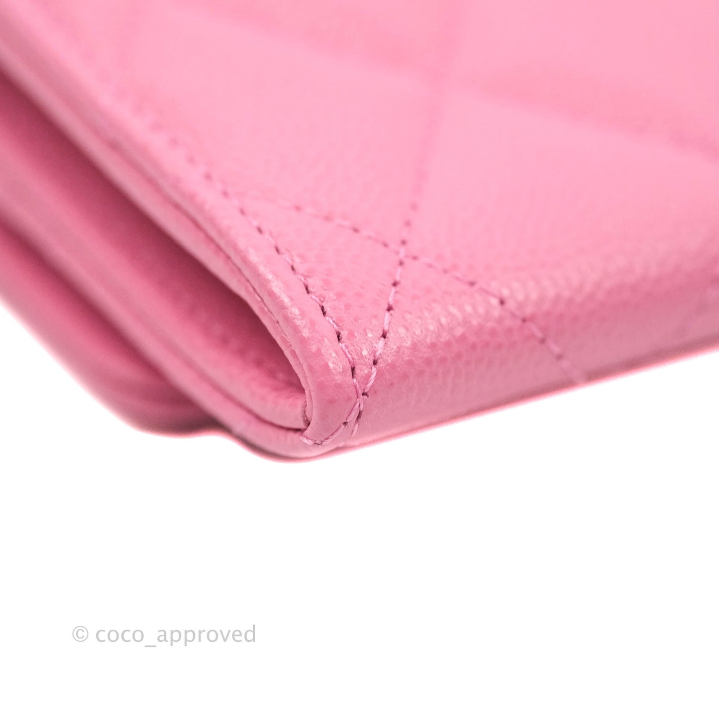 Chanel Quilted Flap Wallet Pink Caviar