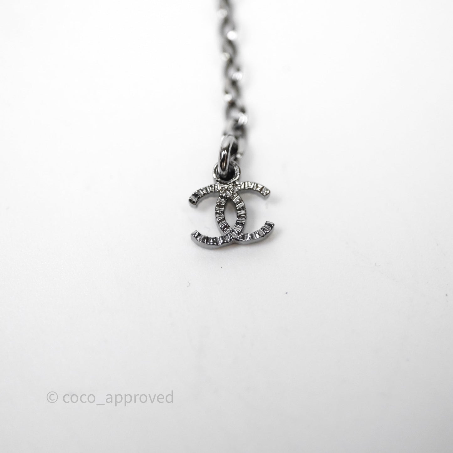 Chanel Round CC Star Coin Necklace Gun Metal 24K