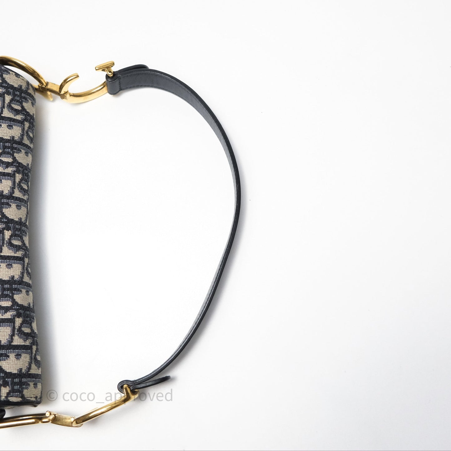 Christian Dior Saddle Bag Blue Oblique Jacquard Gold Hardware