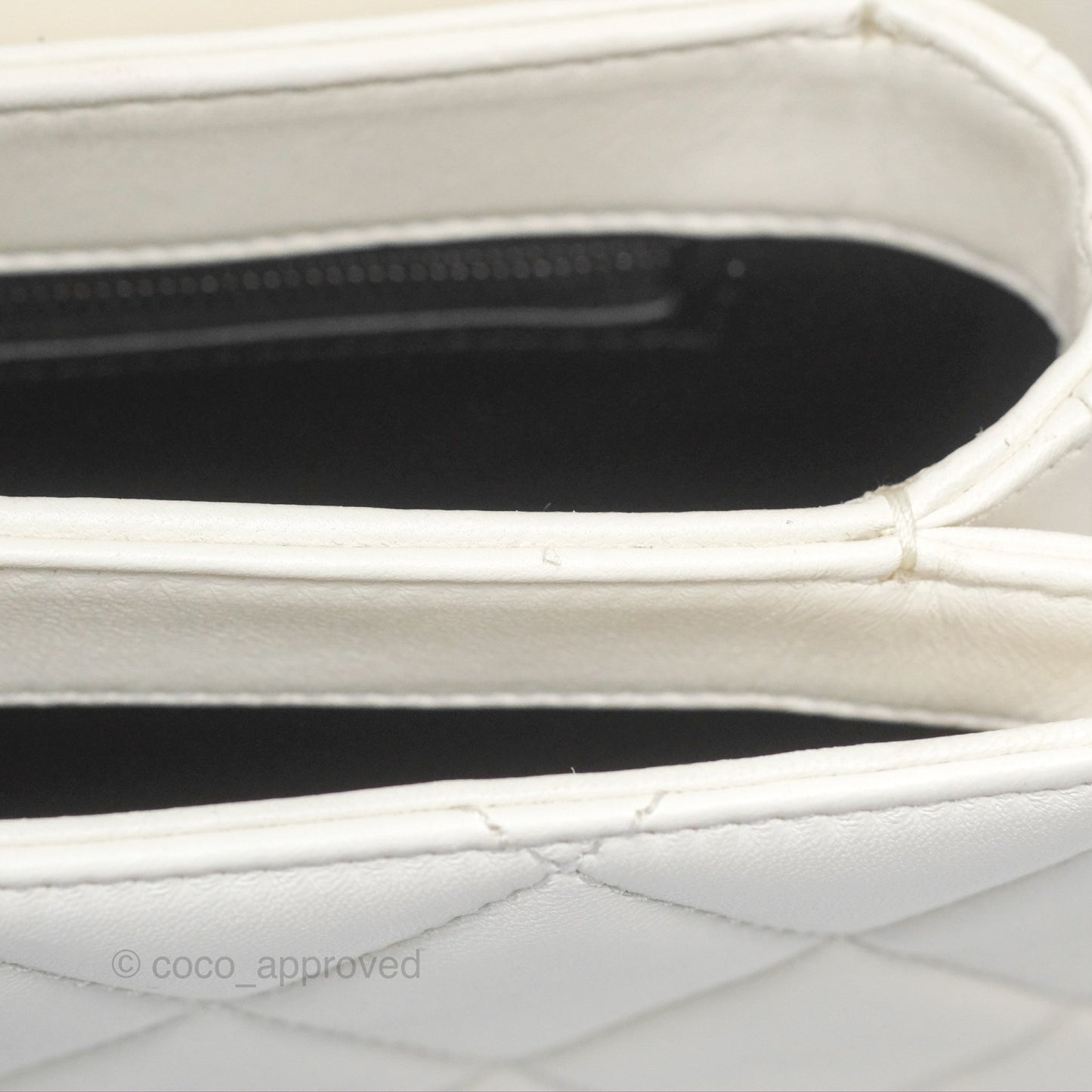 Chanel Trendy CC Small White Lambskin Black Hardware