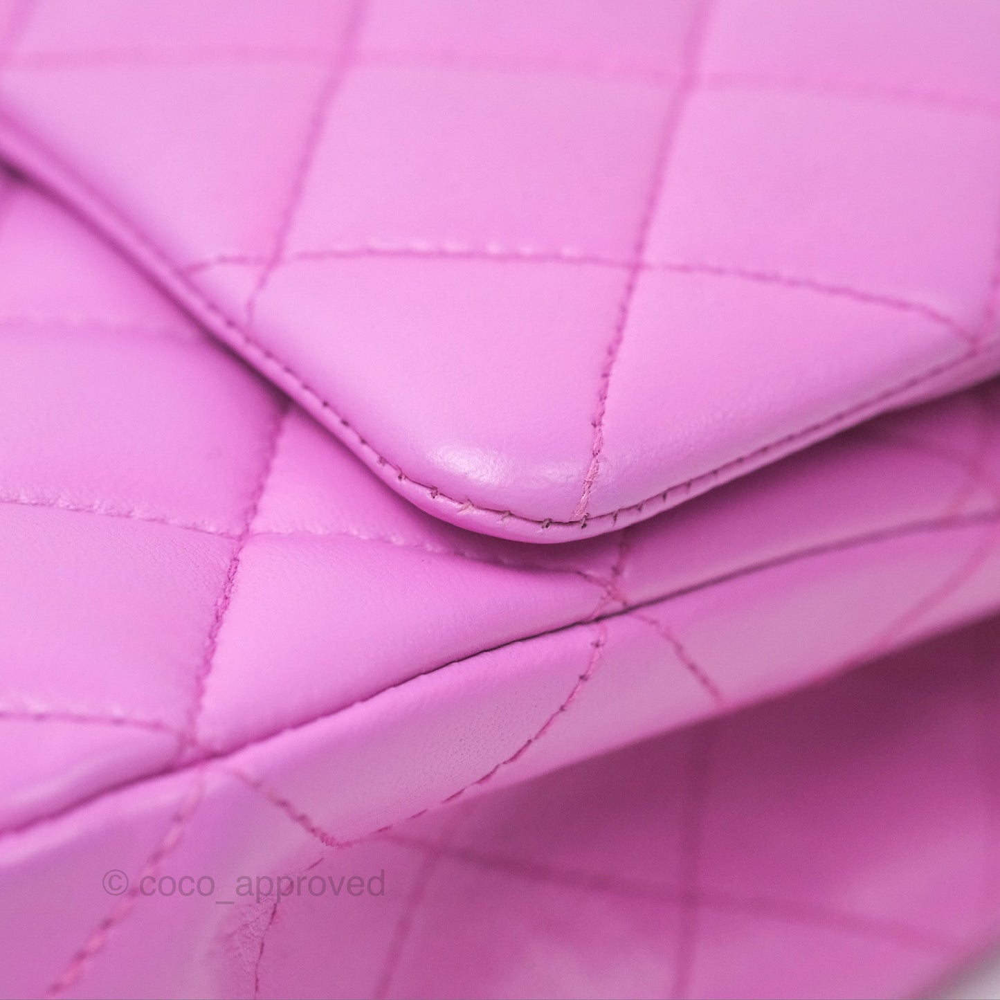 Chanel Medium Classic Flap Quilted Purple Lambskin Silver Hardware
