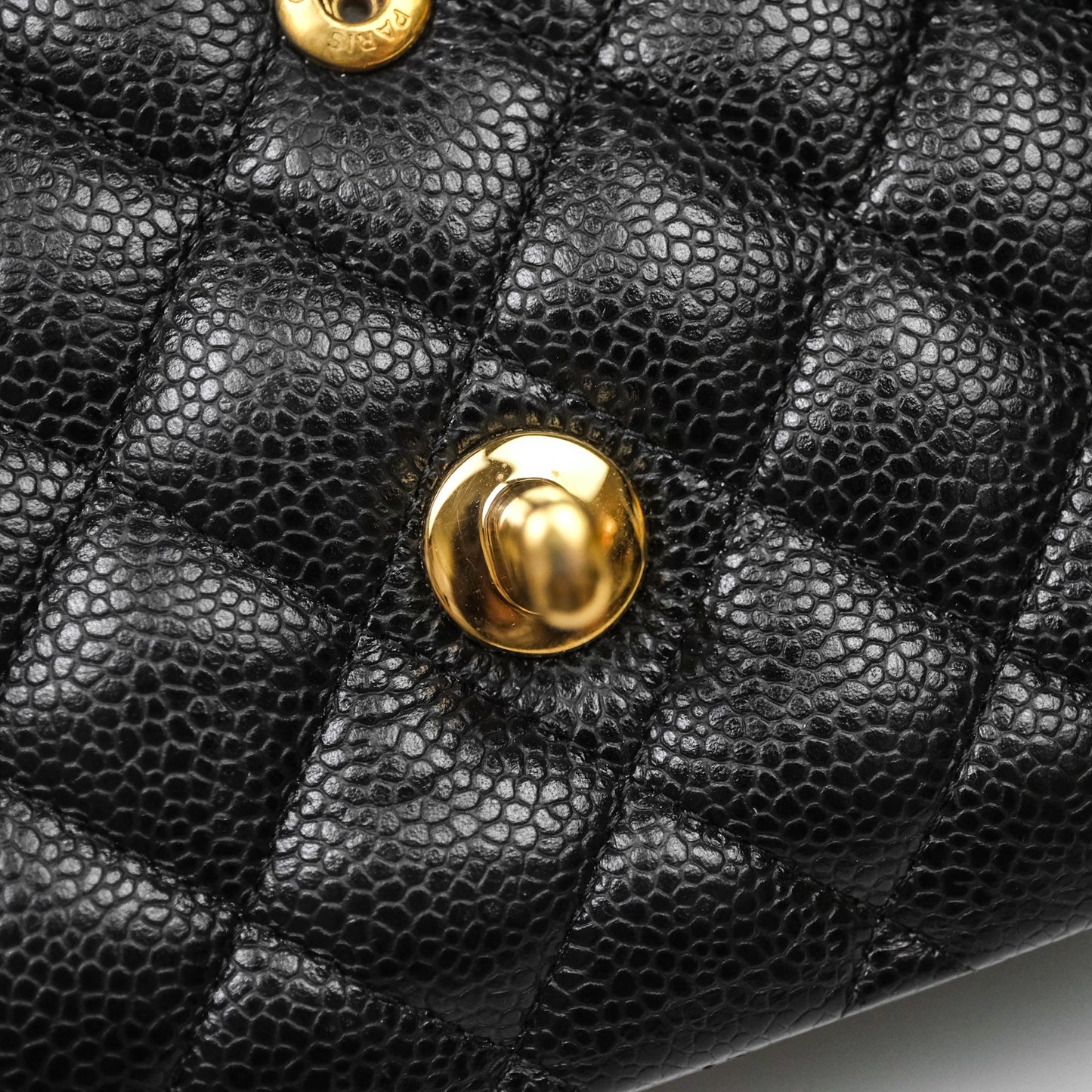 Chanel Classic M/L Medium Flap Quilted Black Caviar Gold Hardware