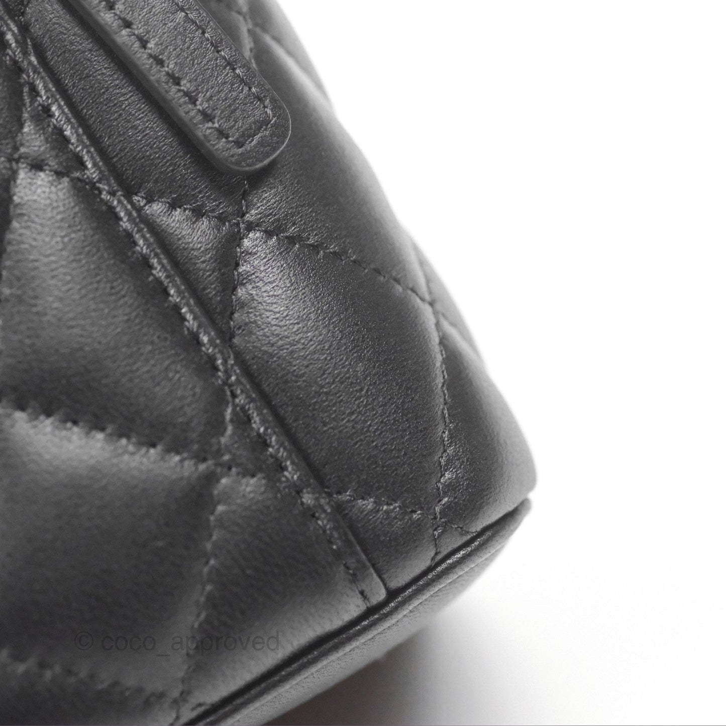 Chanel Top Handle Vanity Rectangular Black Lambskin Gold Hardware