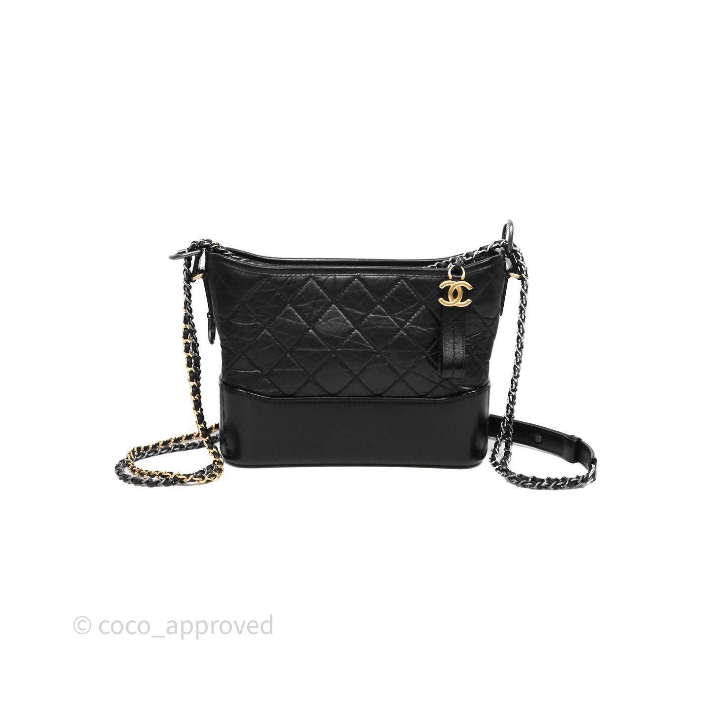 Chanel New Medium Gabrielle Hobo Quilted Black Aged Calfskin