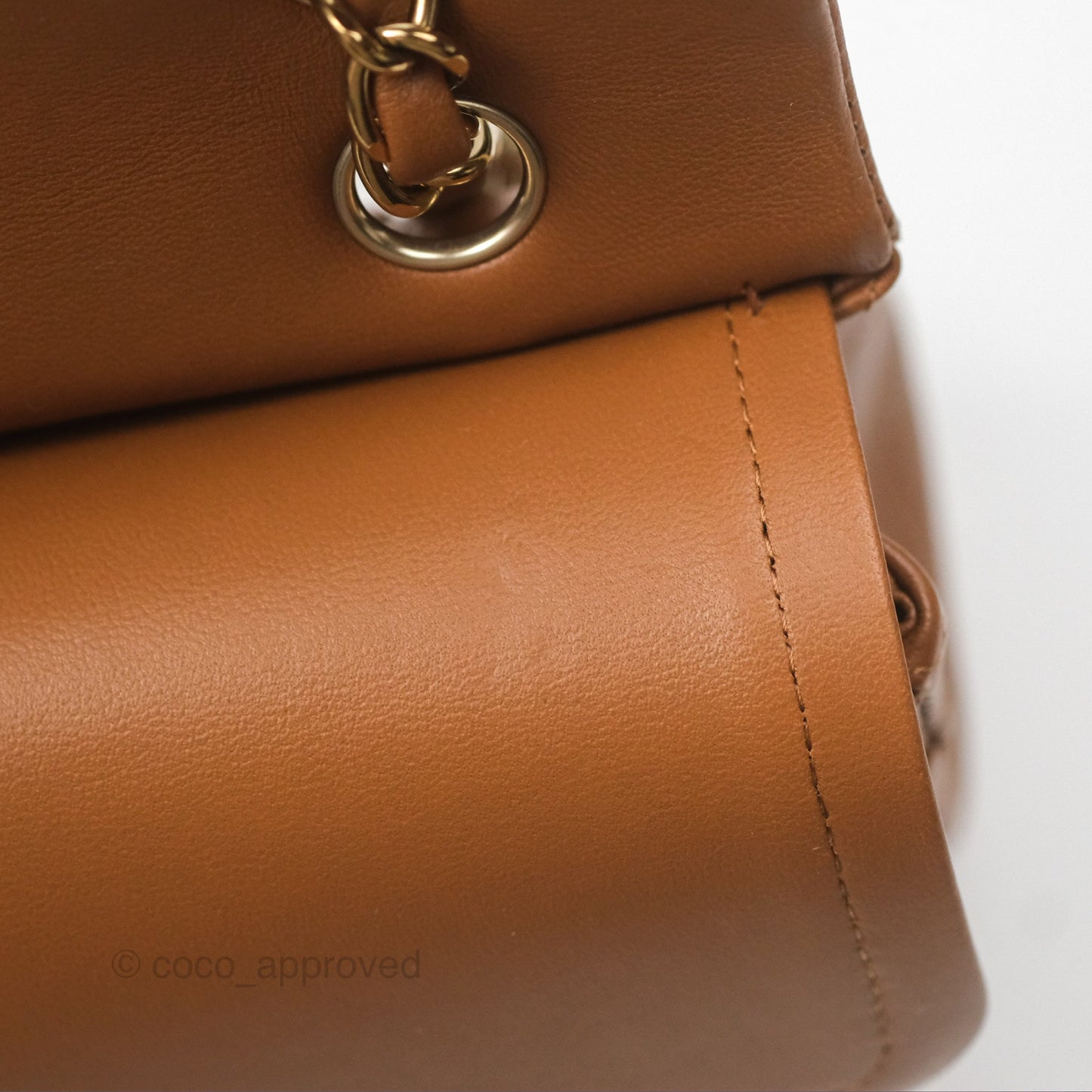 Chanel Classic M/L Medium Flap Quilted Brown Lambskin Gold Hardware