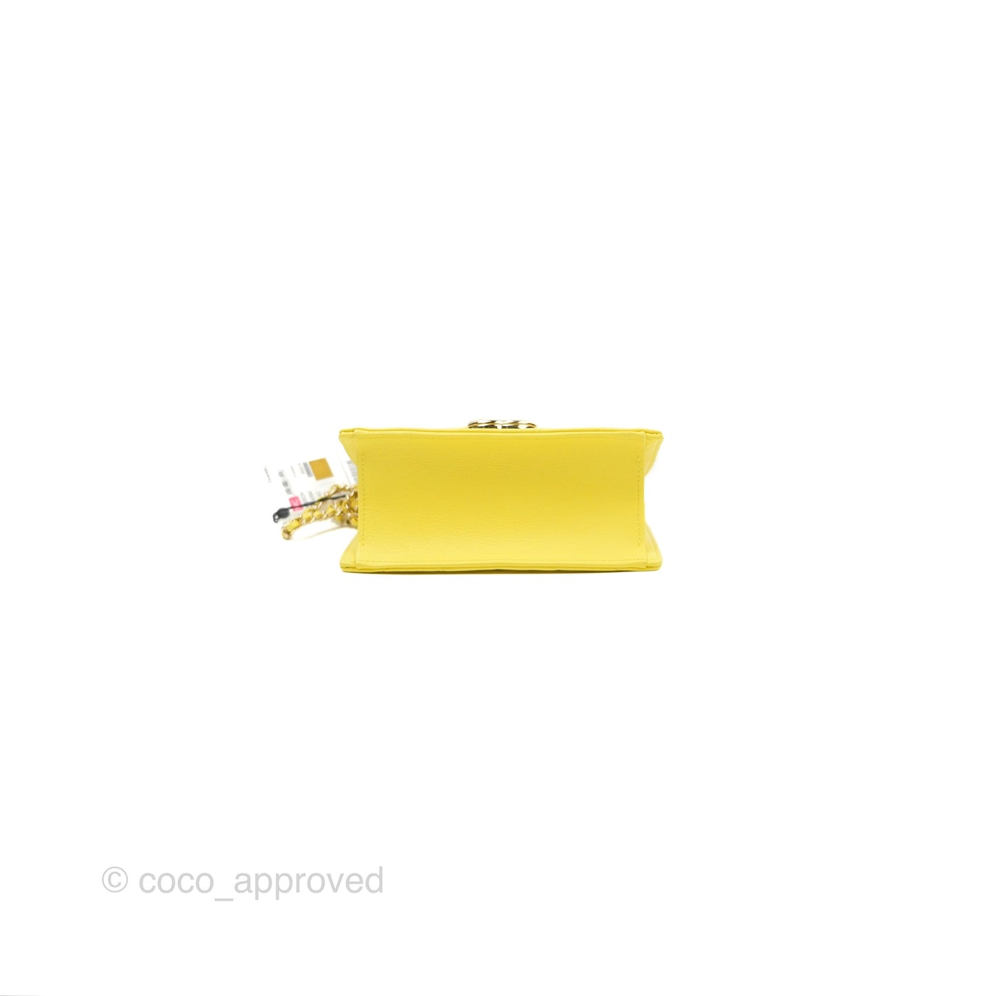 Chanel Chevron Square Envelope Flap Bag Yellow 19C