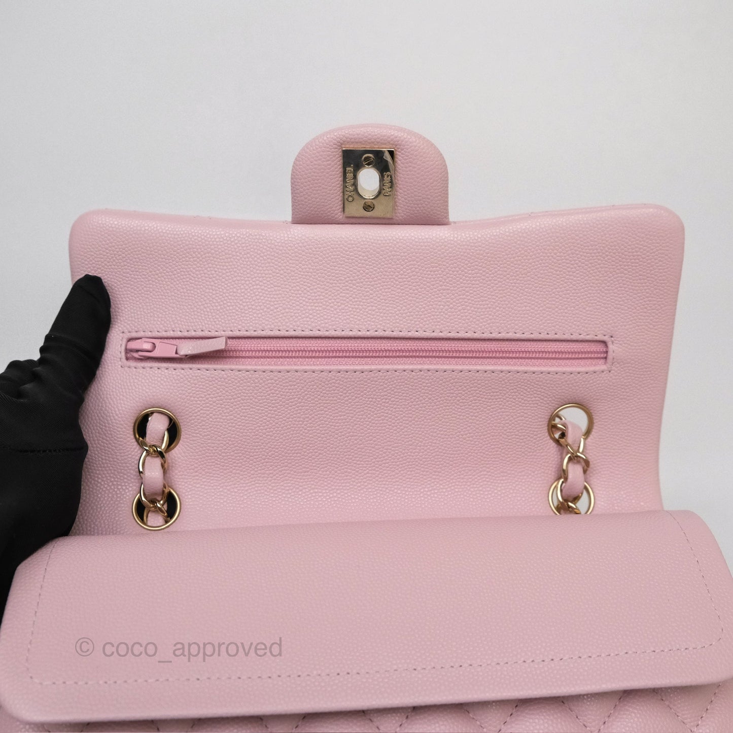 Chanel Small S/M Classic Flap Light Pink Caviar Gold Hardware