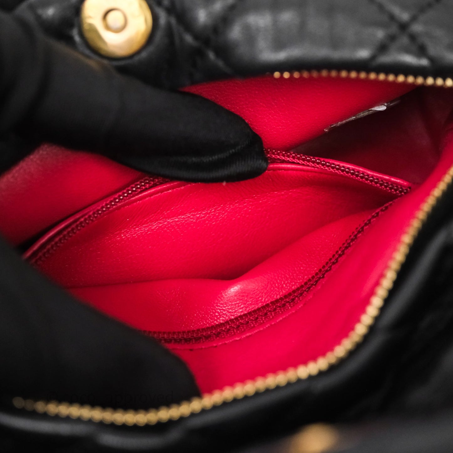 Chanel Small Hobo Bag Crumpled Black Lambskin Aged Gold Hardware