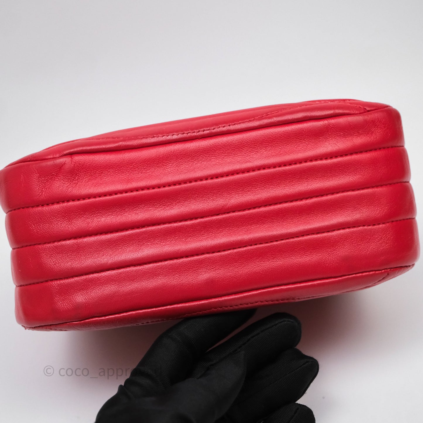Chanel Vintage Quilted Flap Bag Red Lambskin Gold Hardware