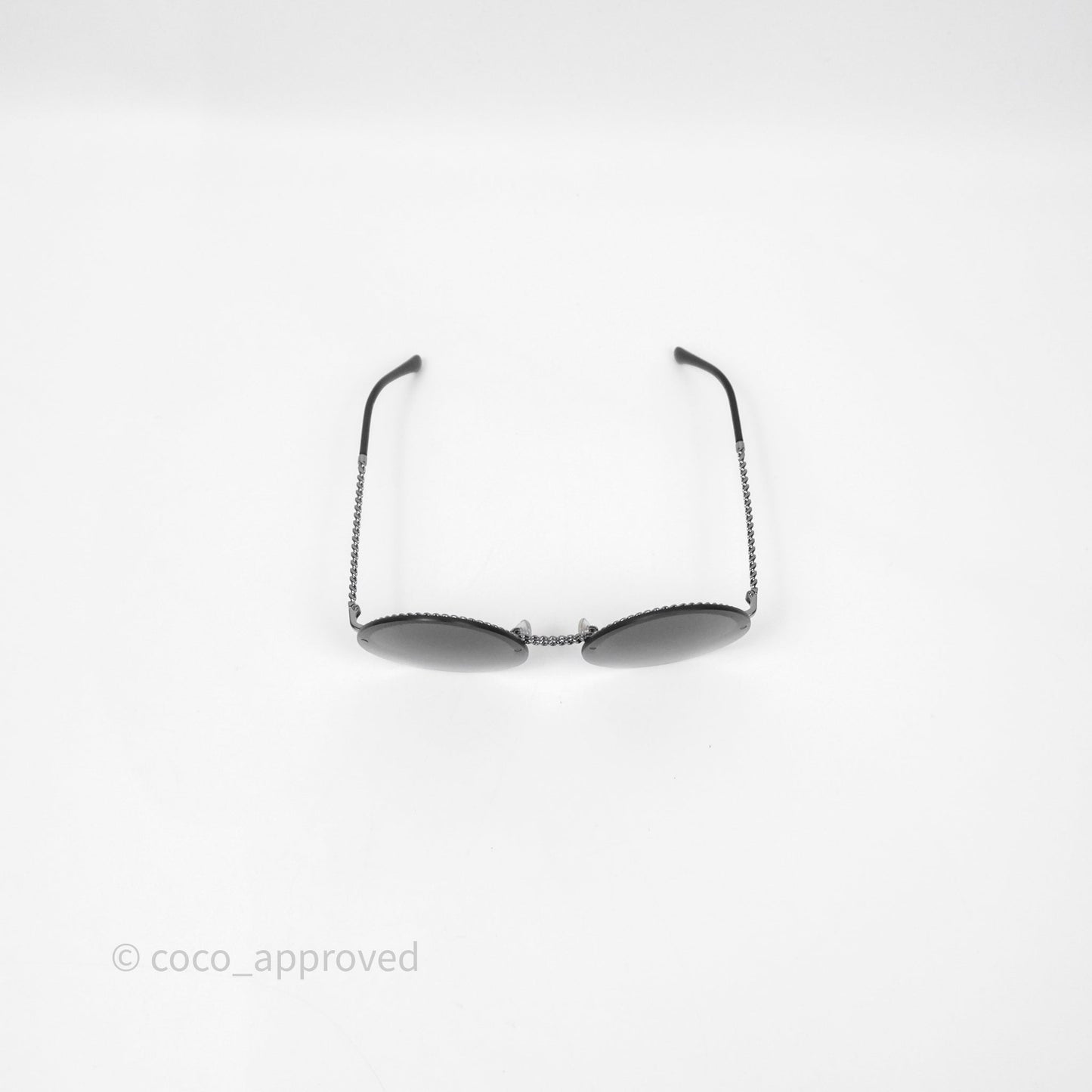 Chanel Round Sunglasses With Chain Black