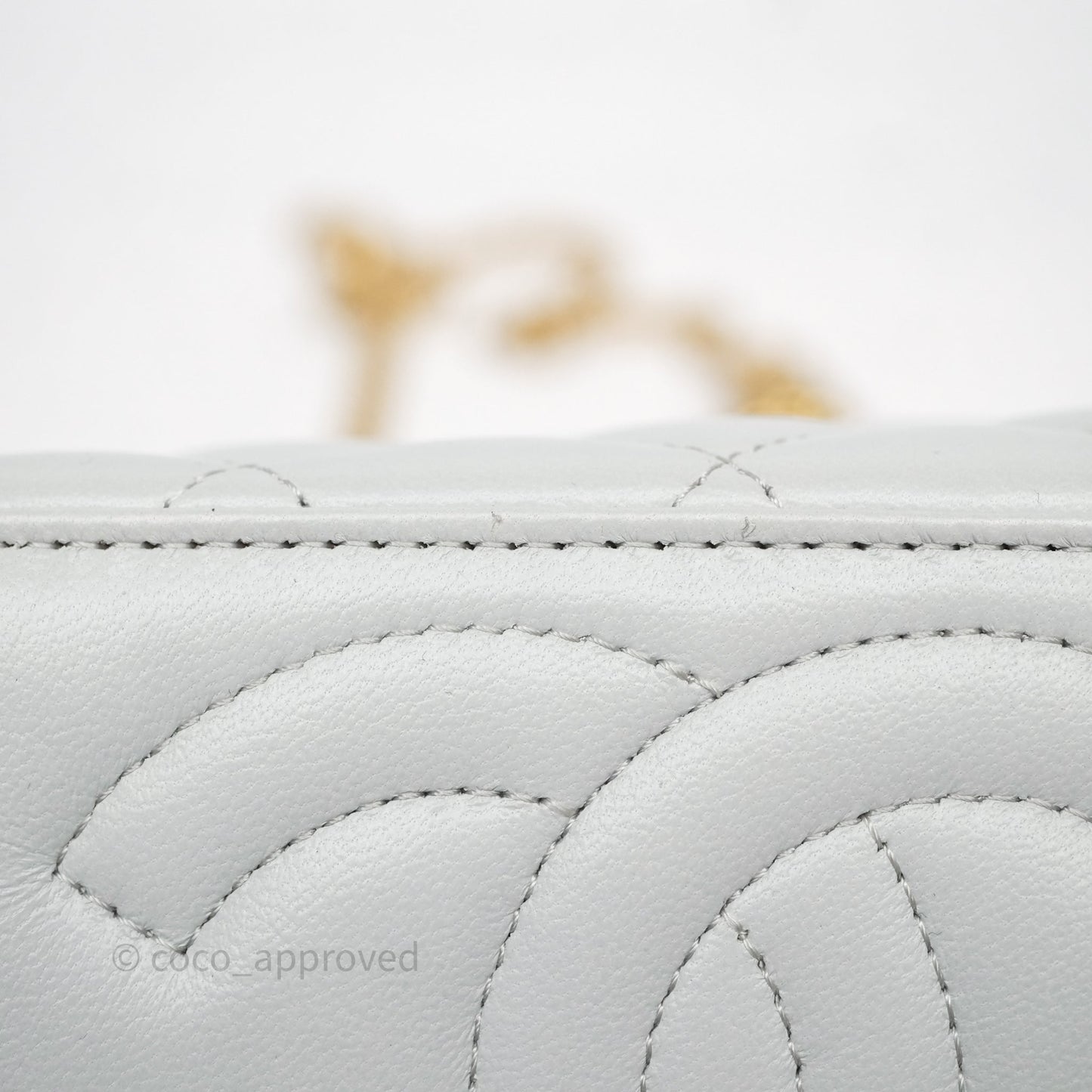 Chanel Quilted Vanity Rectangular with Camellia Adjustable Chain Blue Grey Lambskin Aged Gold Hardware