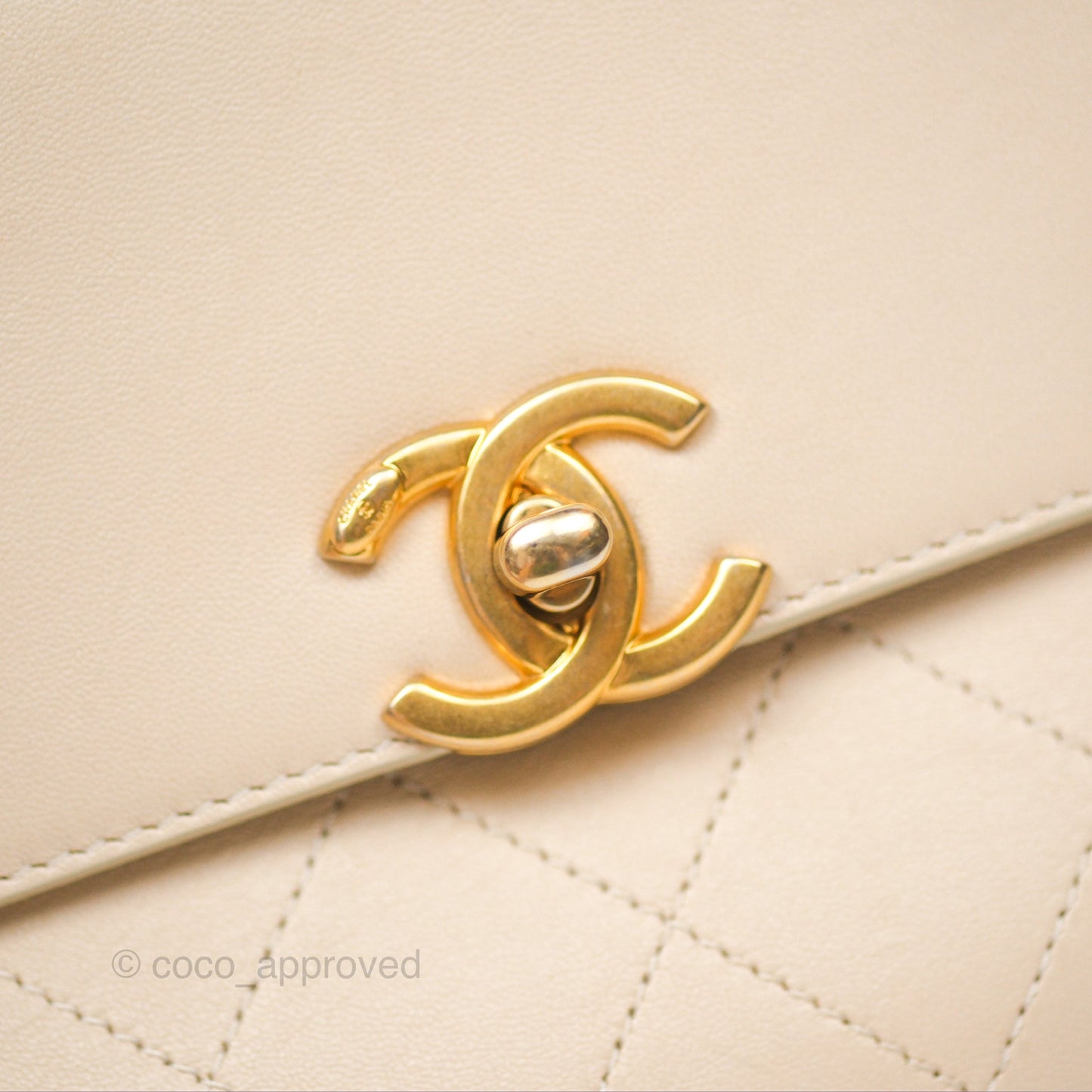 Chanel Small Quilted Coco Luxe Flap Bag Light Beige Calfskin Aged Gold Hardware