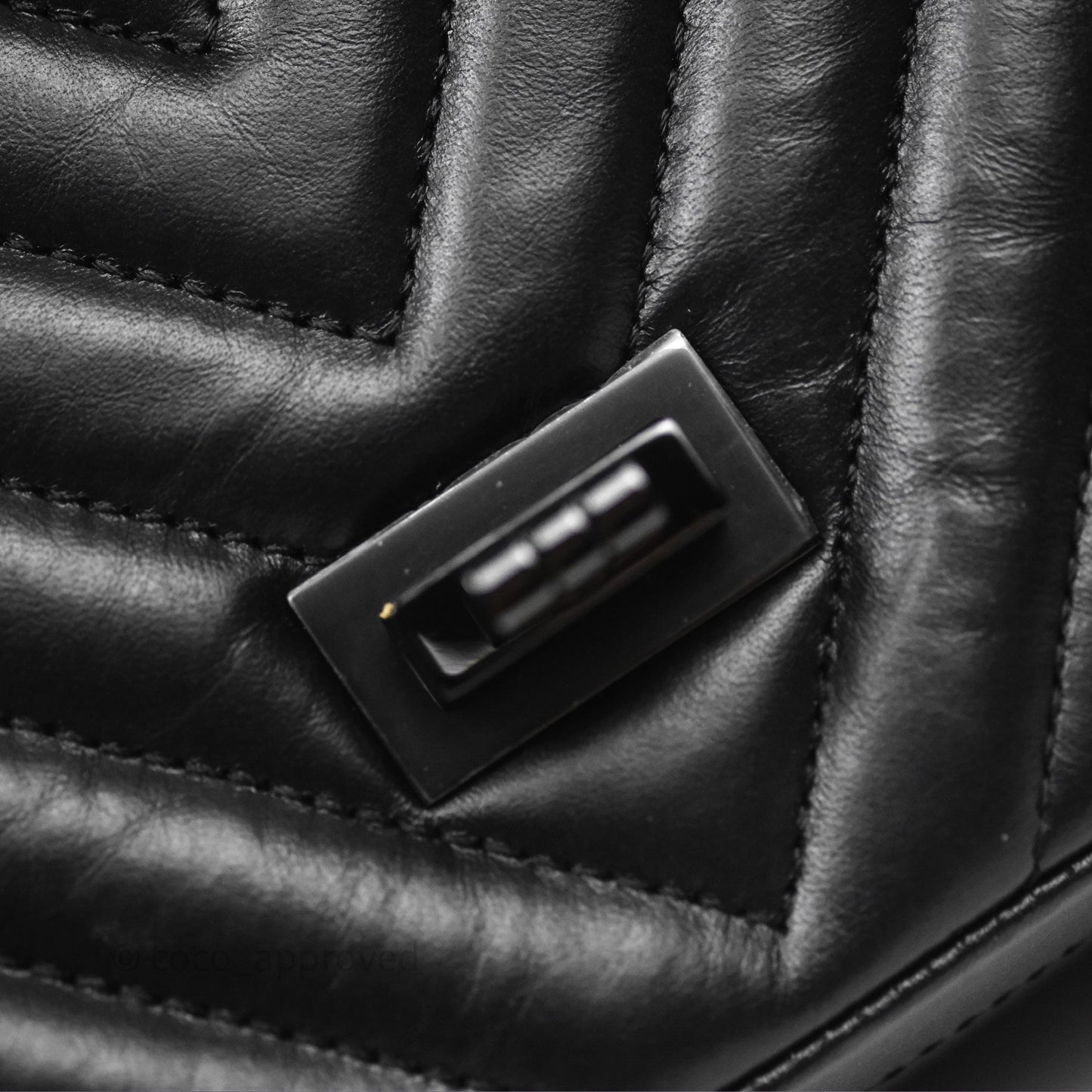 Chanel Mini Reissue 224 So Black Chevron Calfskin
