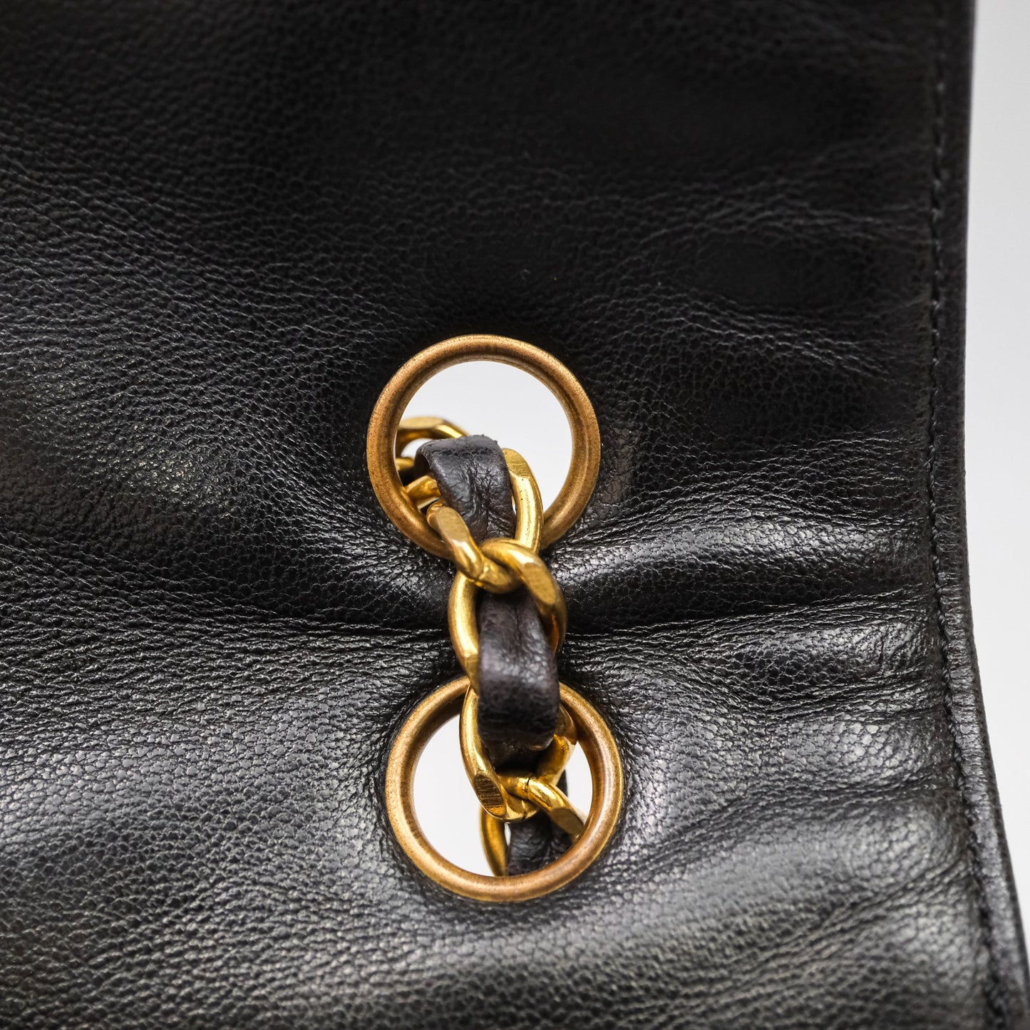 Chanel Quilted Vintage Flap Bag Lambskin Black 24K Gold Hardware