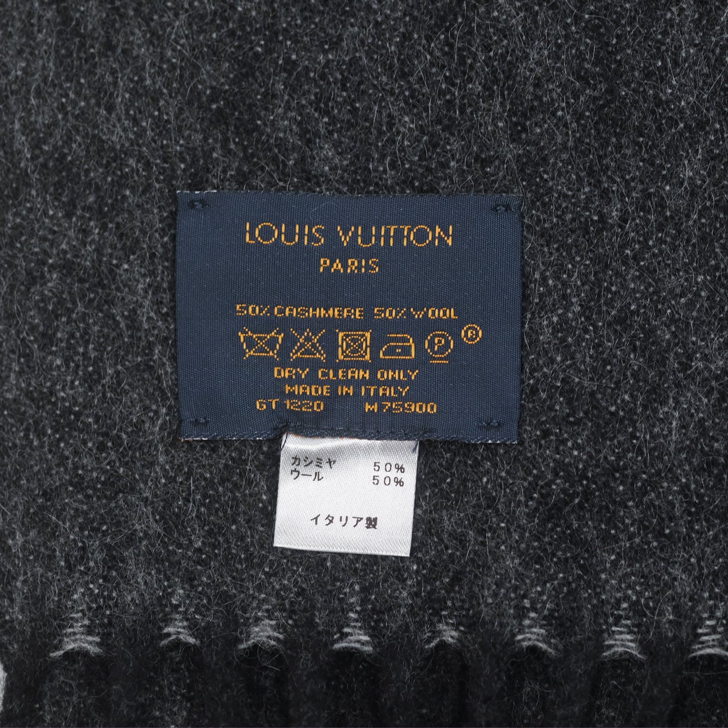 Louis Vuitton Monogram Scarf Grey Wool / Cashmere