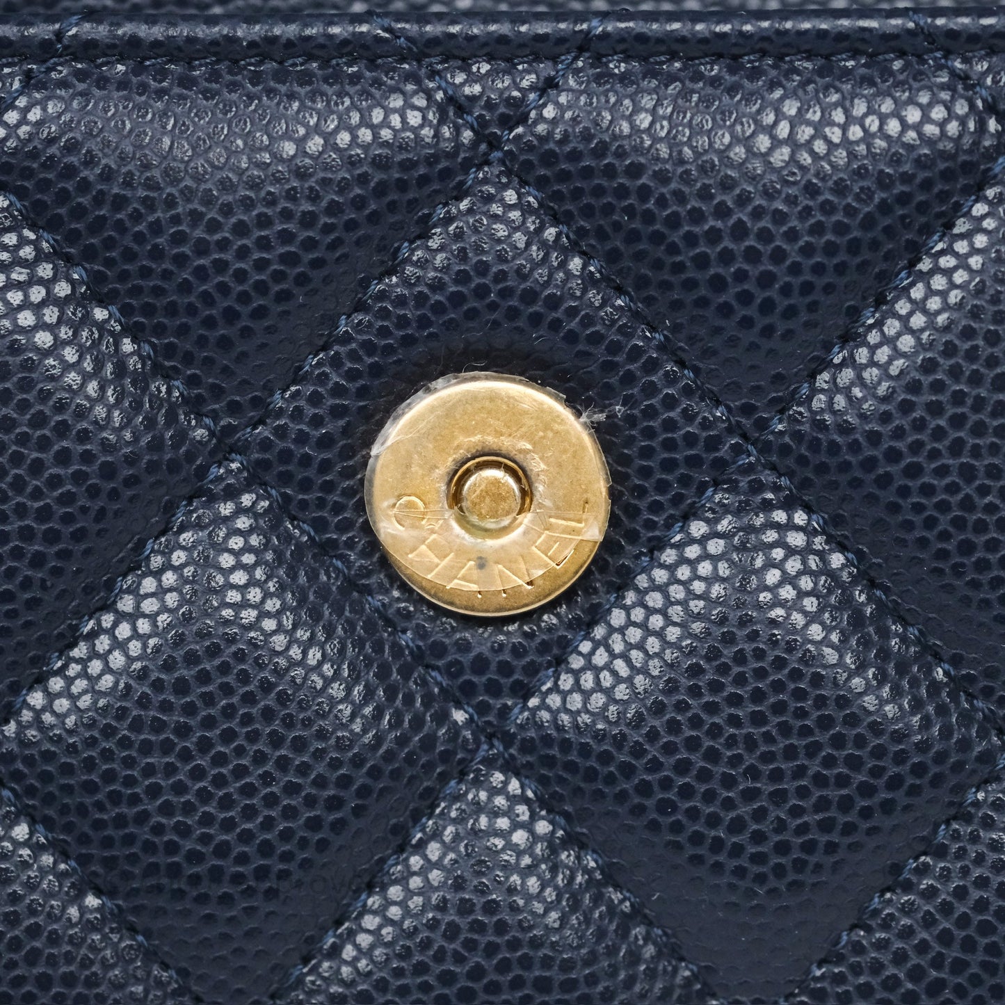 Chanel Twist Your Button Coin Purse With Chain Navy Shiny Caviar