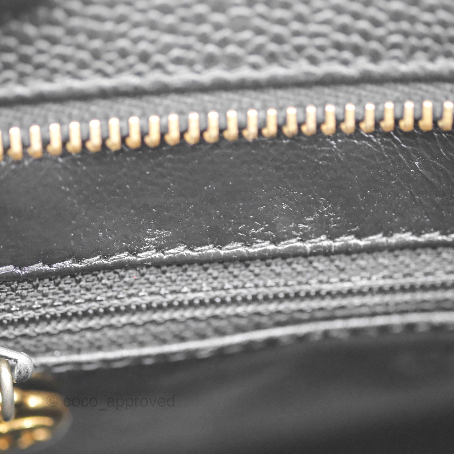 Chanel Vintage Medallion CC Black Caviar Tote Bag Gold Hardware
