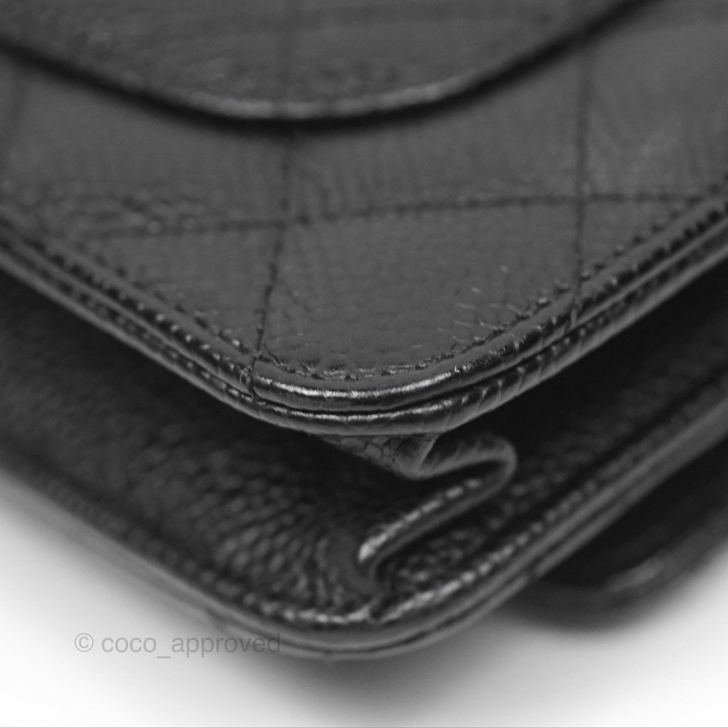 Chanel Classic Wallet On Chain WOC Quilted Black Caviar Gold Hardware