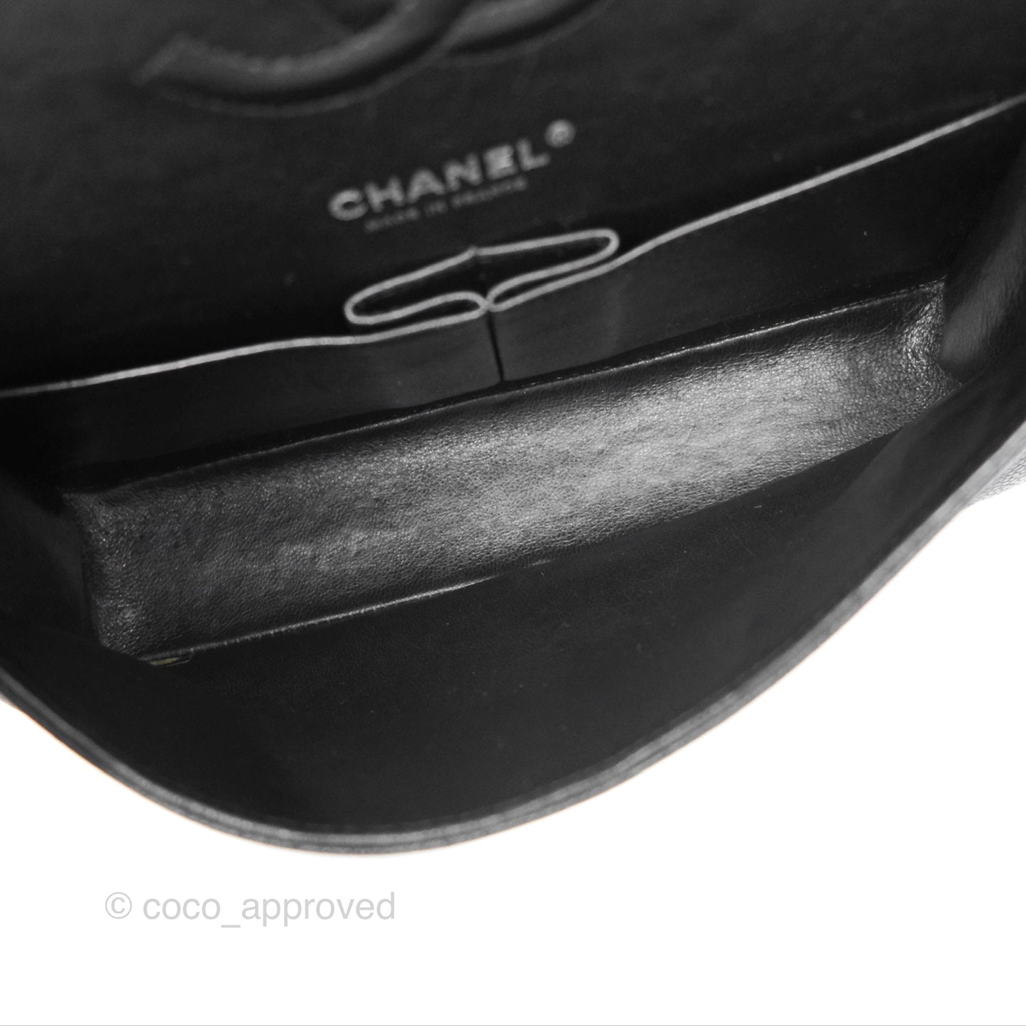 Chanel Classic M/L Medium Flap Quilted Black Caviar Silver Hardware