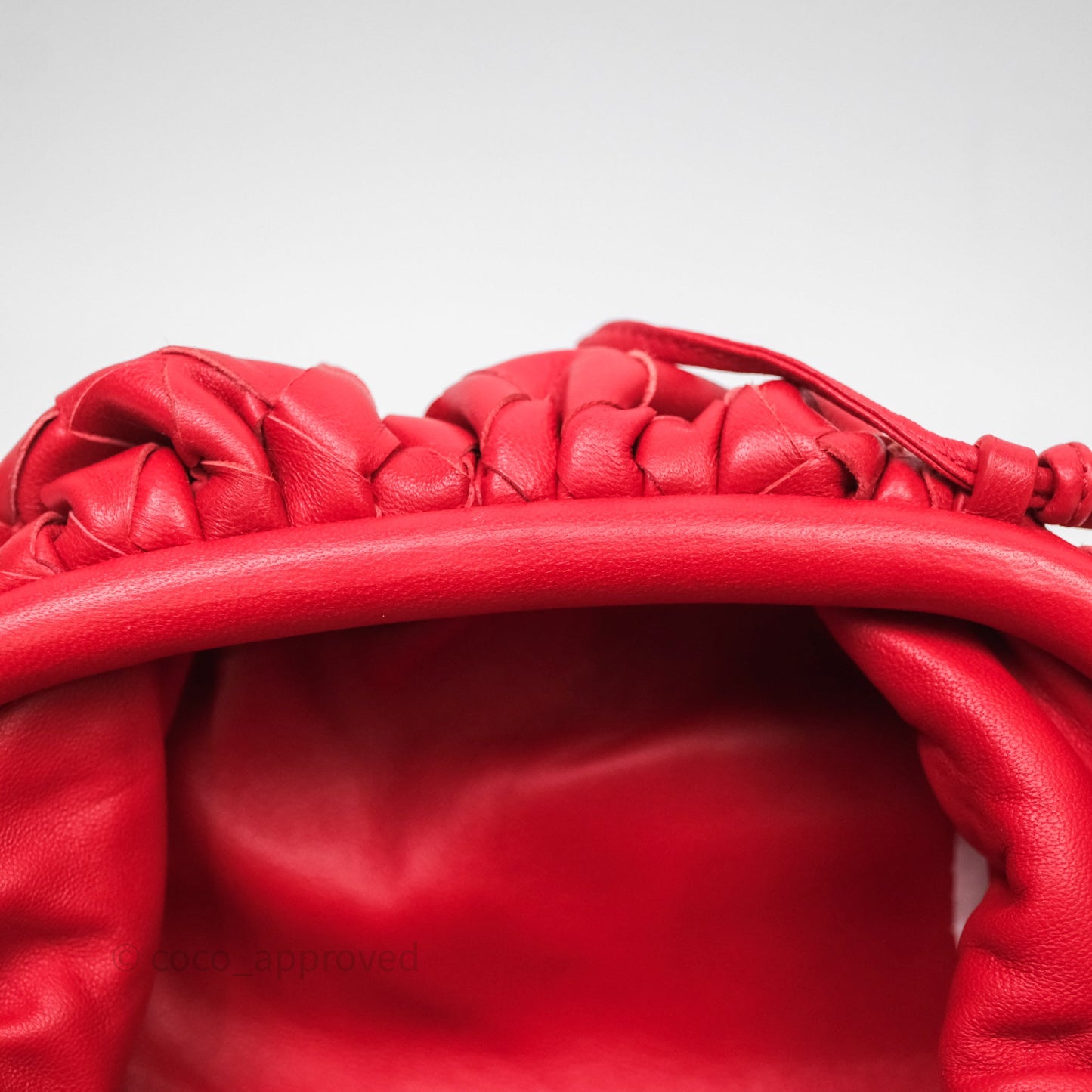 Bottega Veneta Mini Pouch Red Intrecciato Lambskin