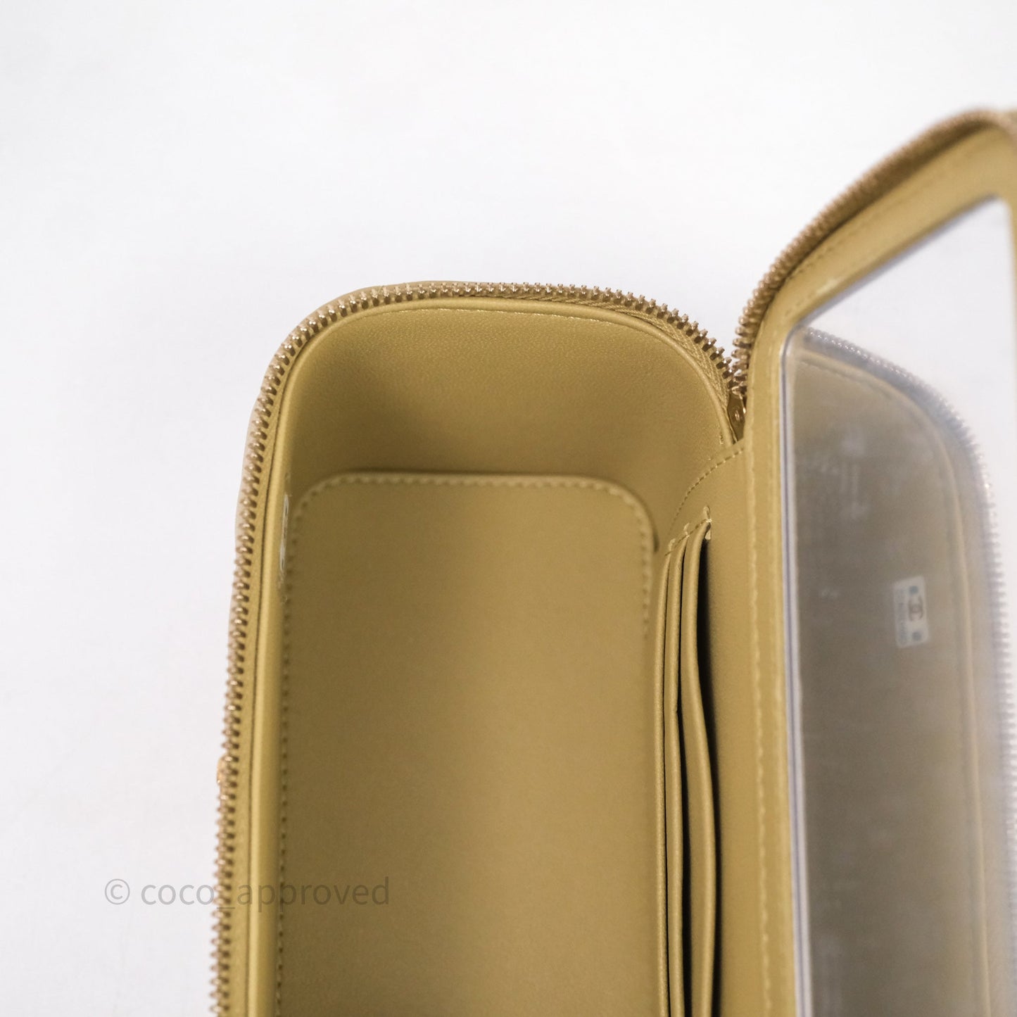 Chanel Top Handle Vanity with Chain Olive Green Lambskin Aged Gold Hardware