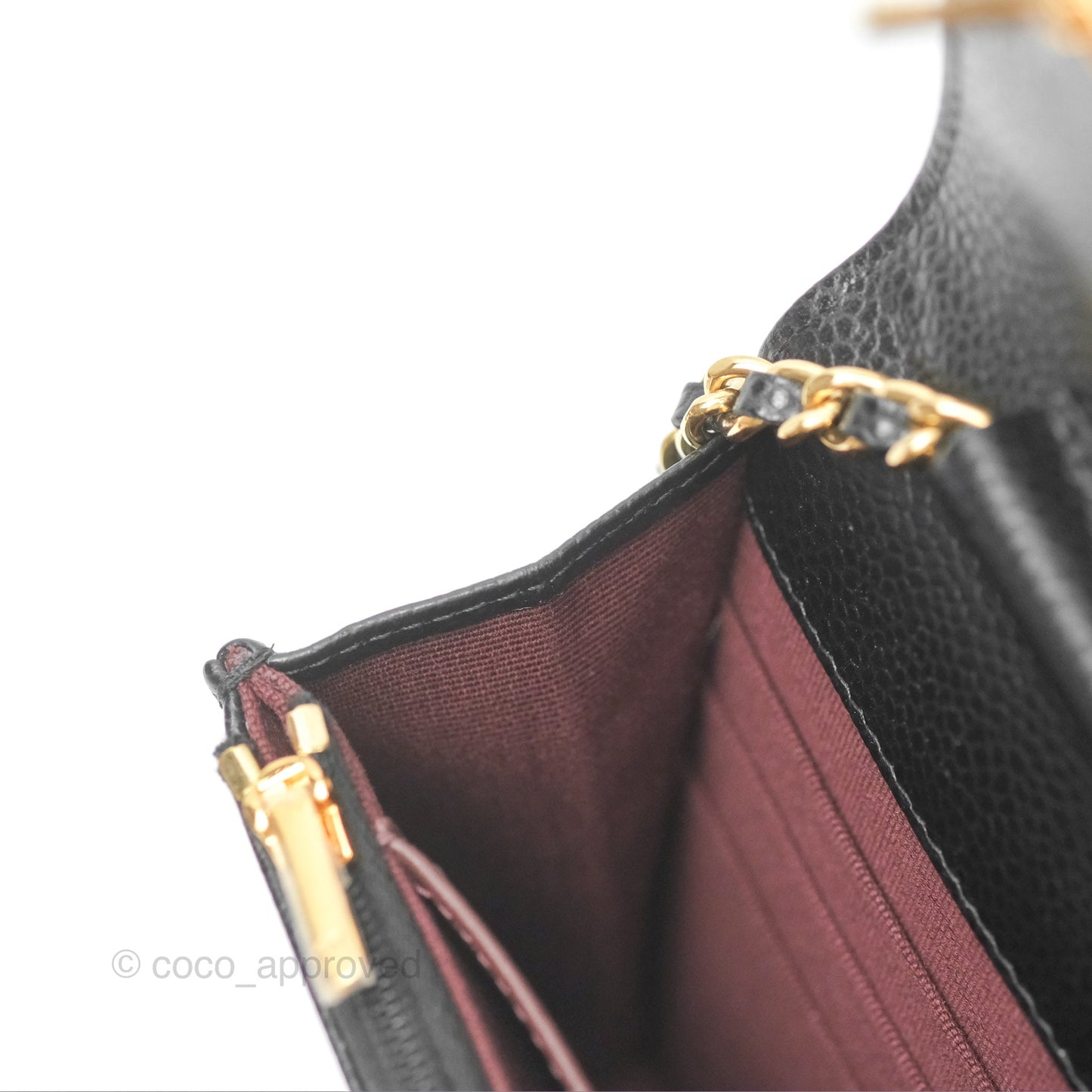 Chanel Quilted Classic Wallet On Chain WOC Black Caviar Gold Hardware