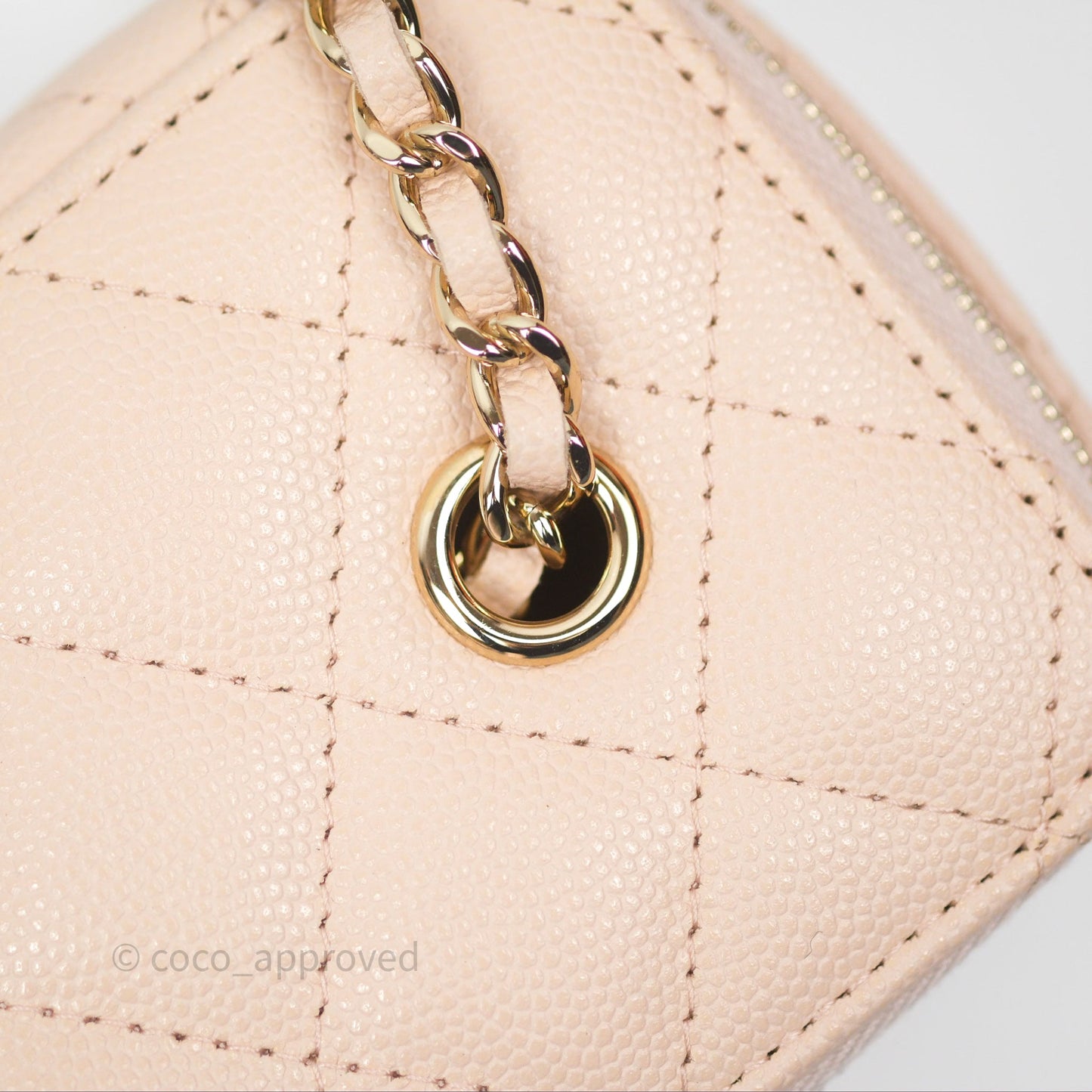 Chanel Vanity with Classic Chain Light Beige Caviar Gold Hardware