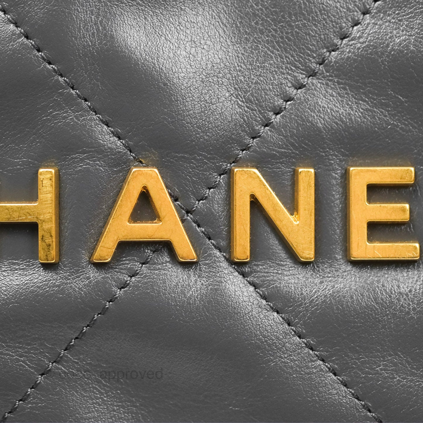 Chanel 22 Small Quilted Backpack Dark Grey Shiny Calfskin