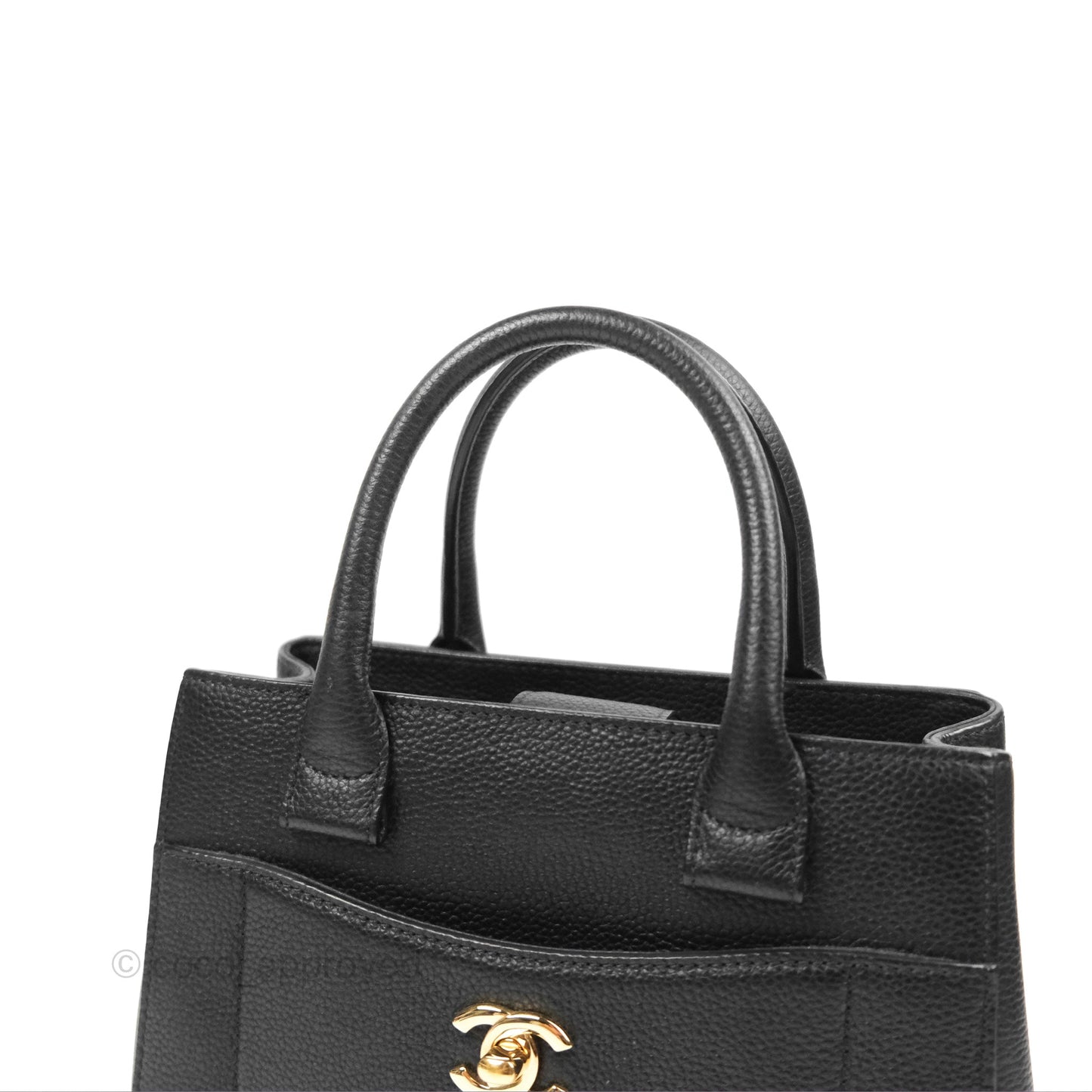 Chanel Mini Neo Executive Shopper Tote Black Grained Calfskin Gold Hardware