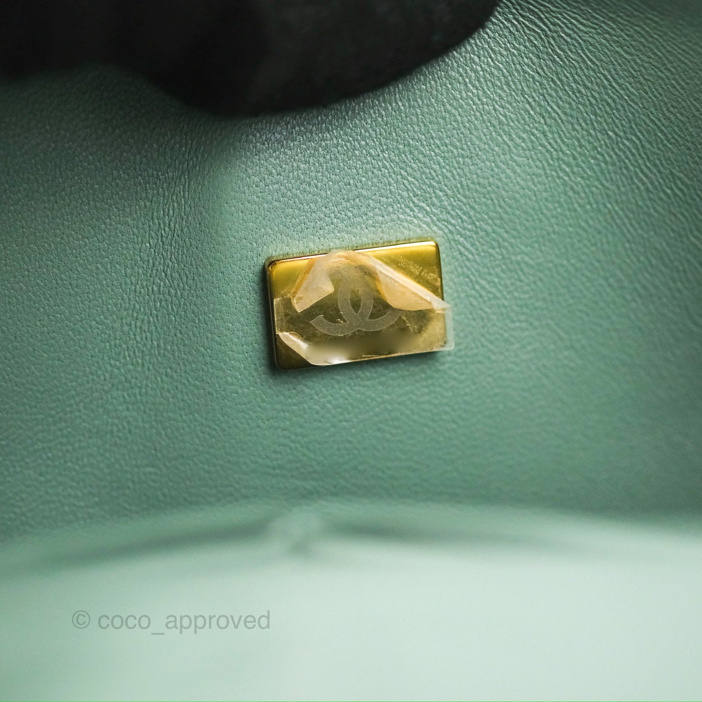 Chanel Classic M/L Medium Flap Quilted Tiffany Green Caviar Gold Hardware