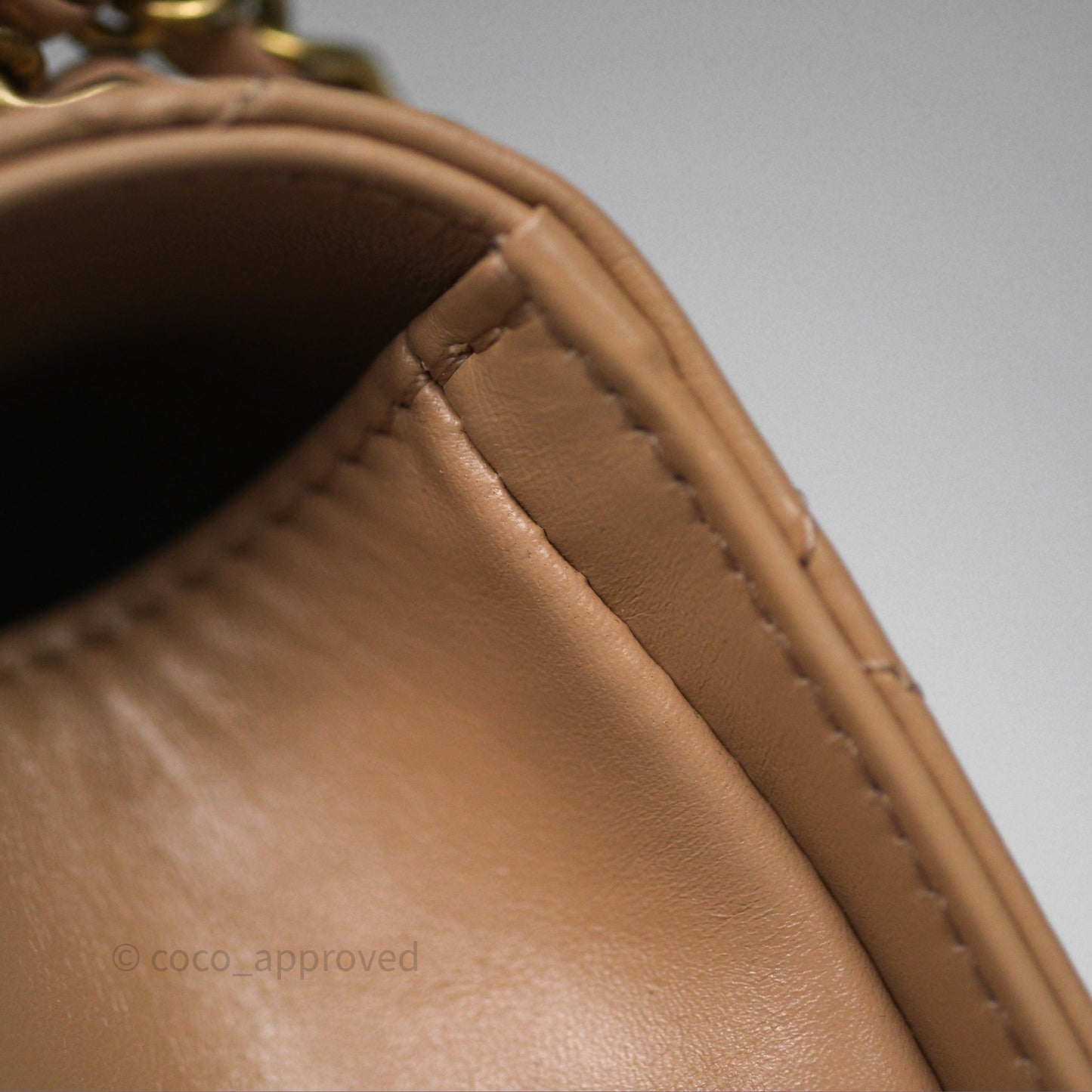 Chanel Quilted Mini Perfect Fit Adjustable Beige Calfskin Gold Hardware