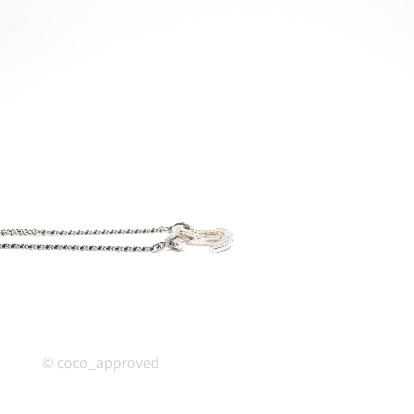 Chanel Crystals CC Necklace Gun Metal 21B