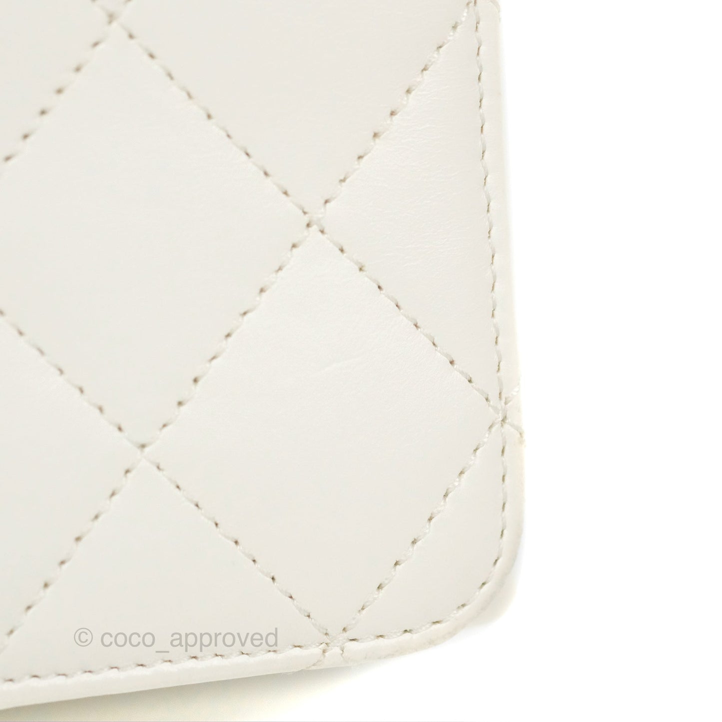Chanel Mini Flap Bag with Enamel Charm Chain White Lambskin Gold Hardware