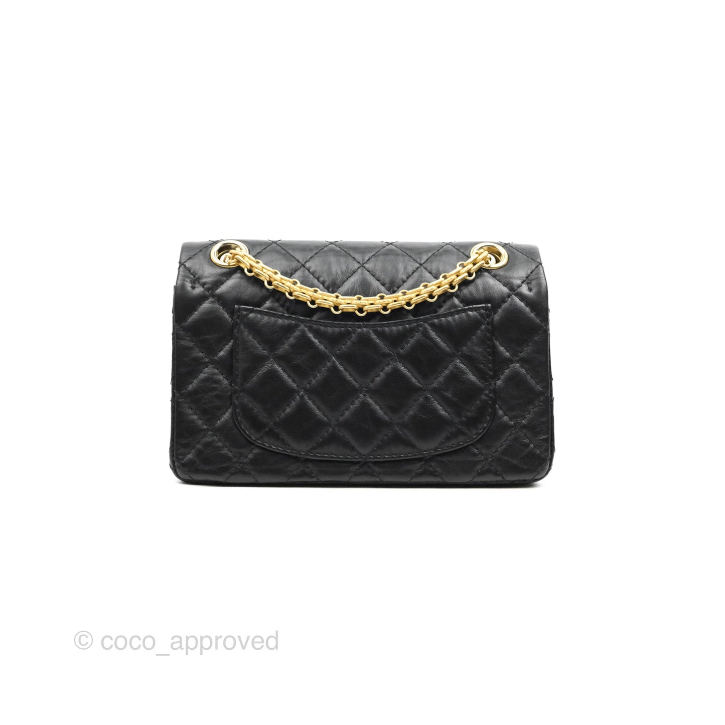 Chanel Mini Reissue 224 Black Aged Calfskin Gold Hardware