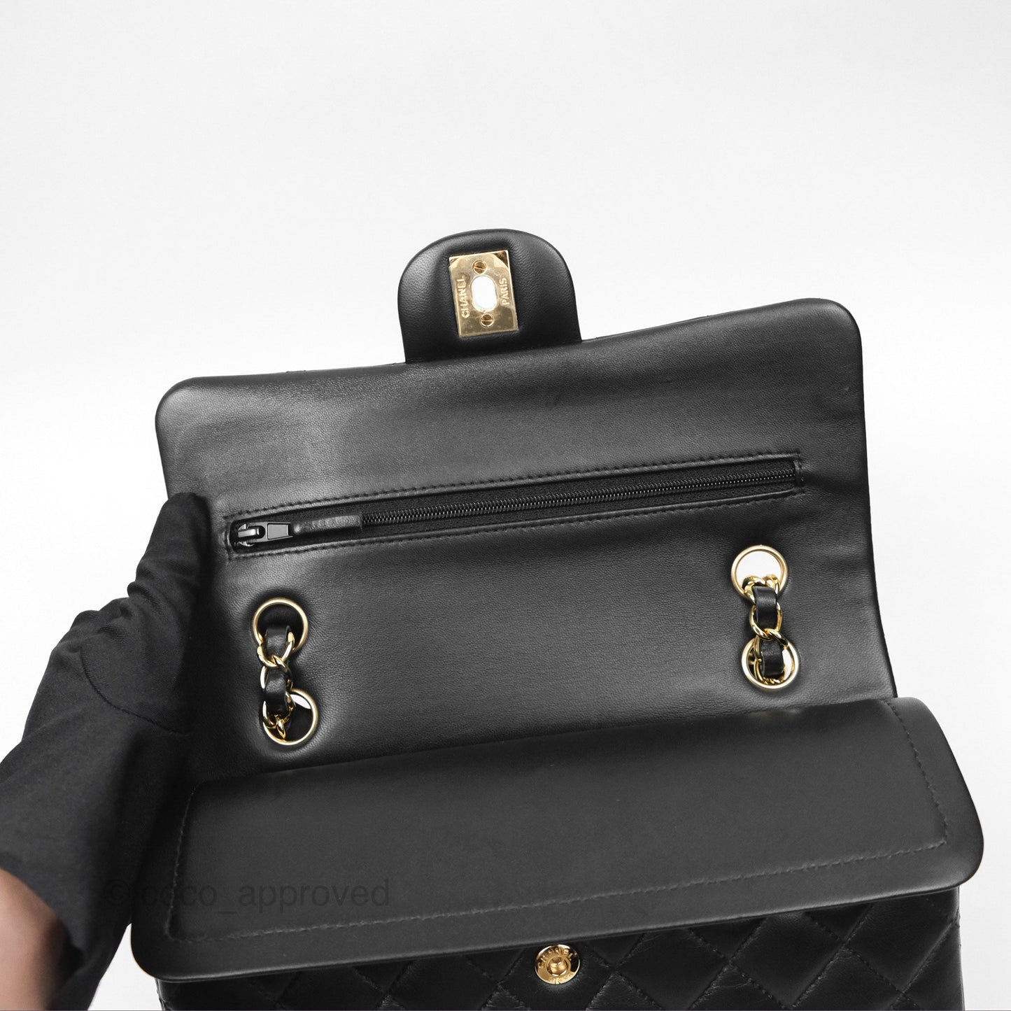 Chanel Small S/M Classic Flap Black Lambskin Gold Hardware