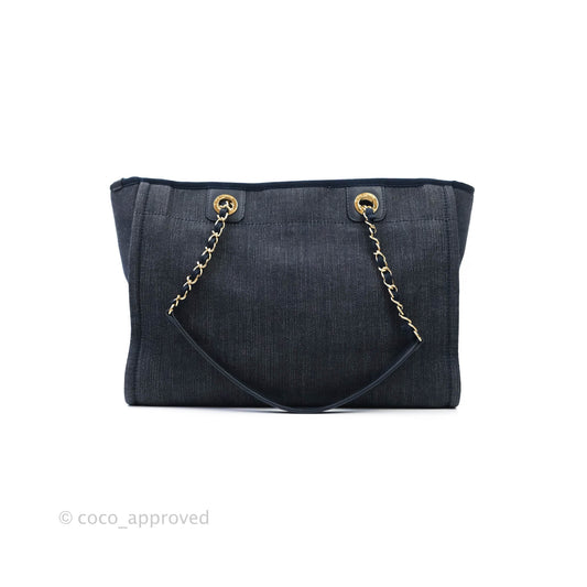 Chanel Denim Deauville Medium Tote Navy