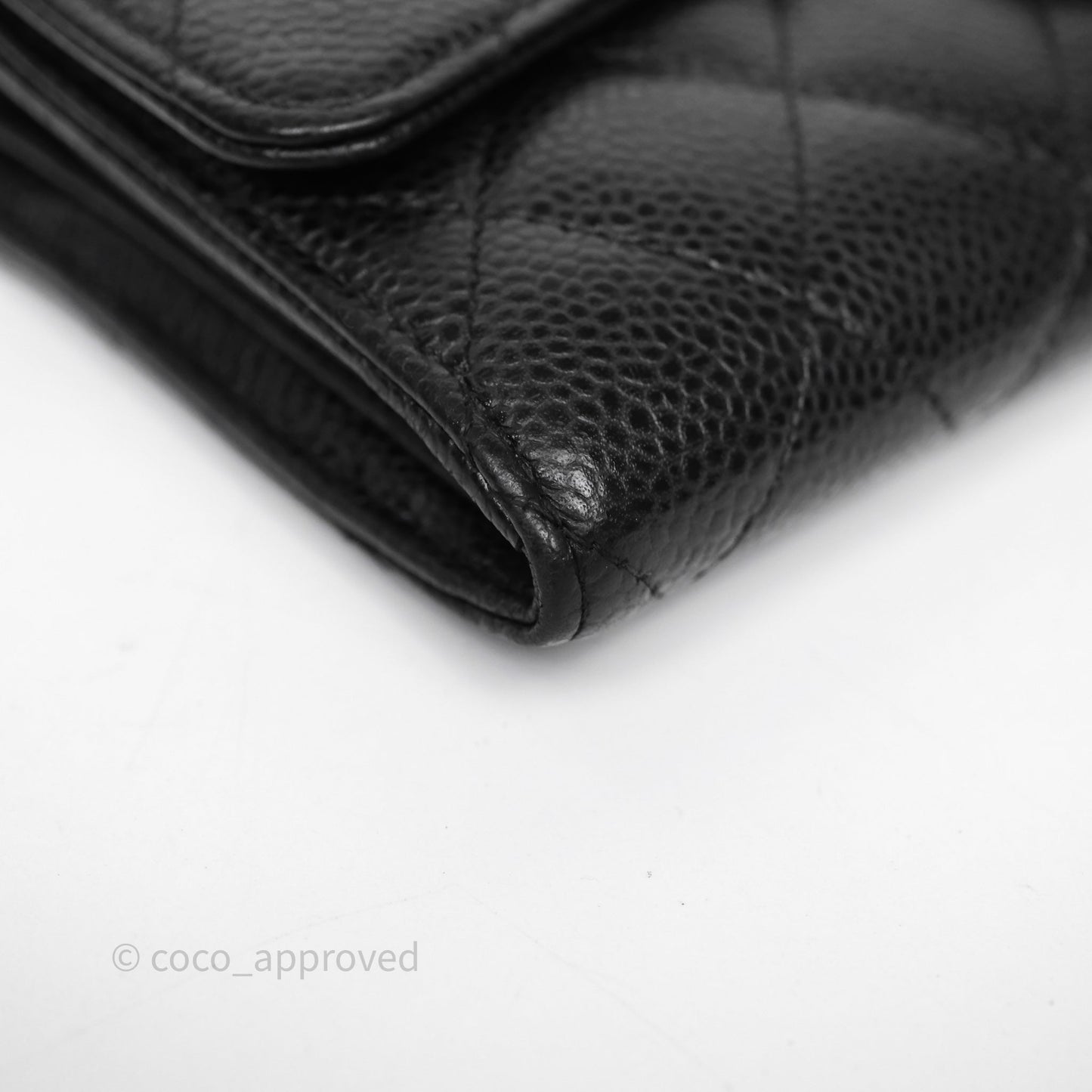 Chanel Quilted Classic Zip Long Wallet Black Caviar Gold Hardware