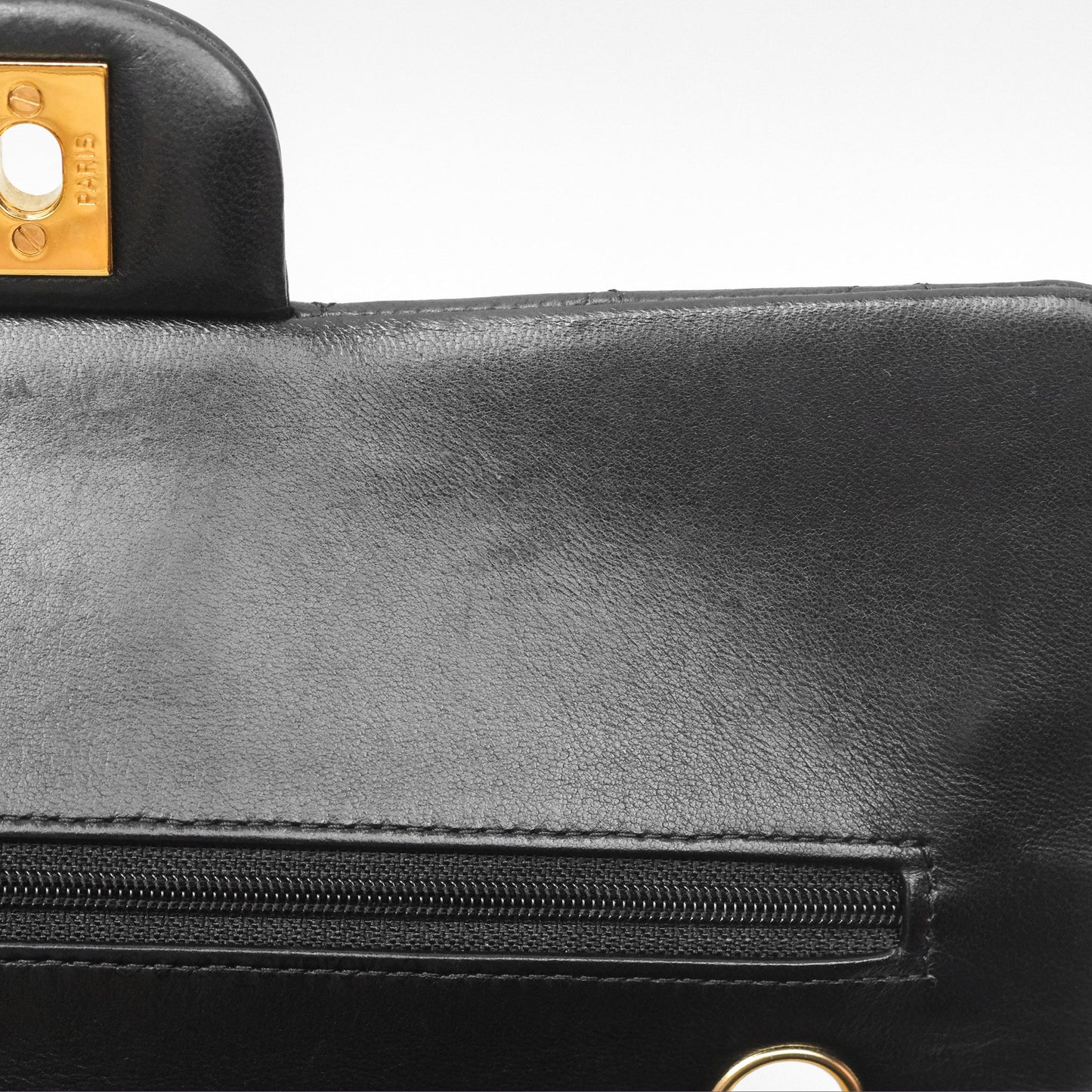 Chanel Classic M/L Medium Flap Quilted Black Lambskin Gold Hardware