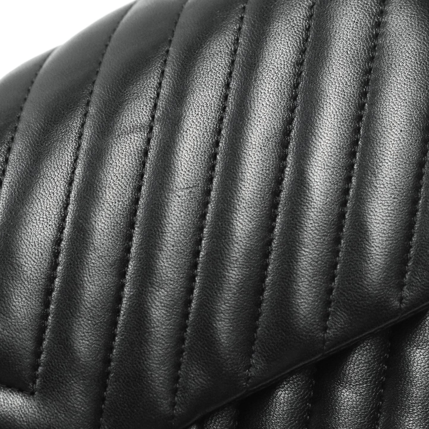 Chanel Classic Chevron M/L Medium Double Flap So Black Lambskin