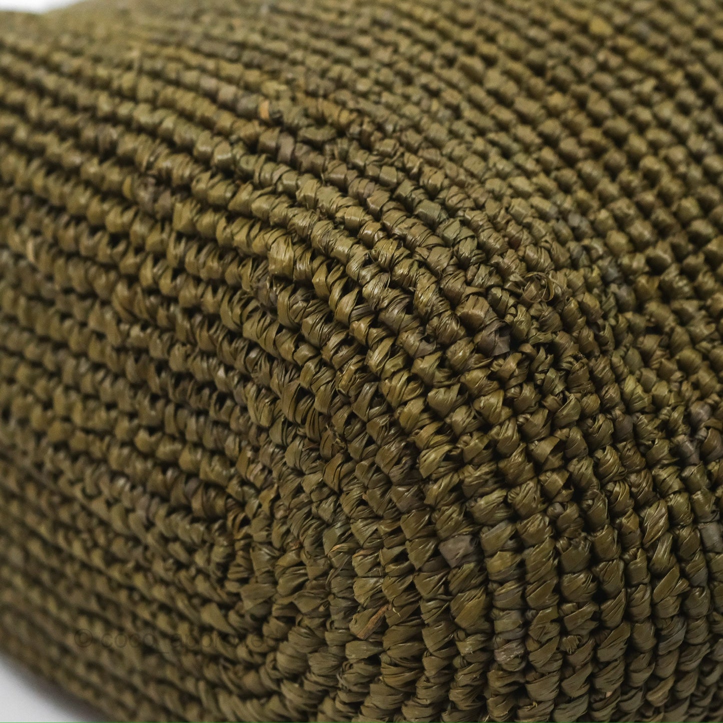 Loewe Mini Slit Bag in Raffia / Calfskin Natural Olive