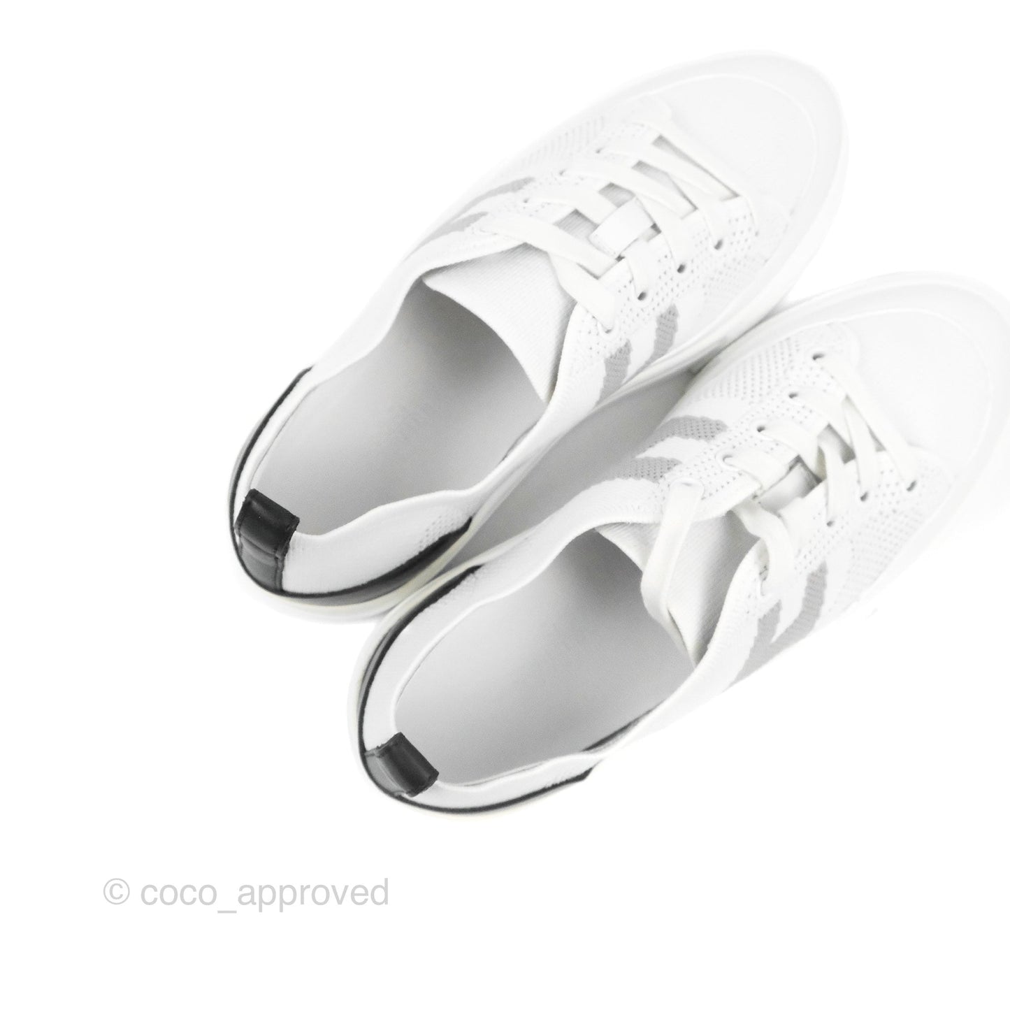 Hermes Deep Sneaker Knit & Calfskin White