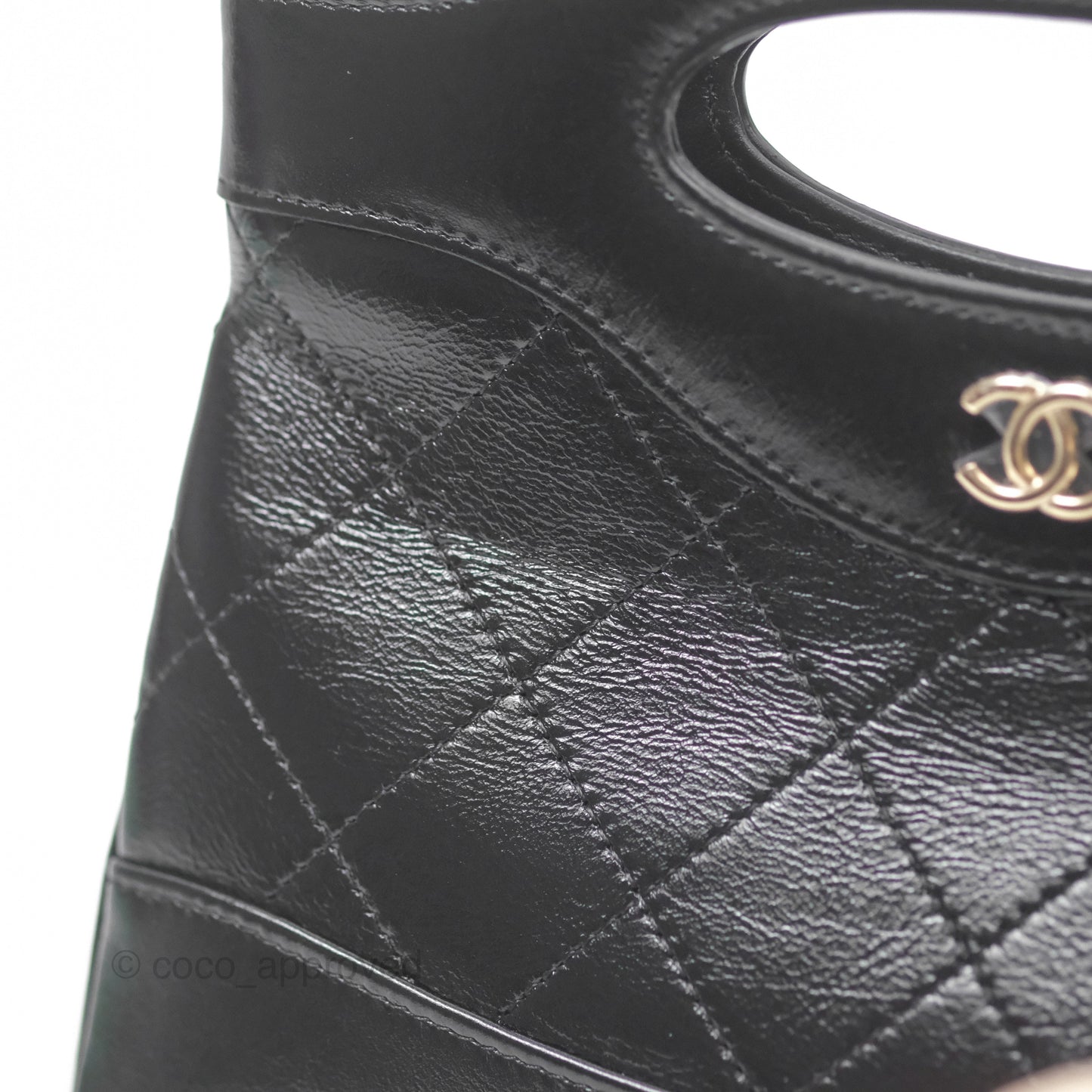 Chanel Nano 31 Black Shiny Calfskin Gold Hardware
