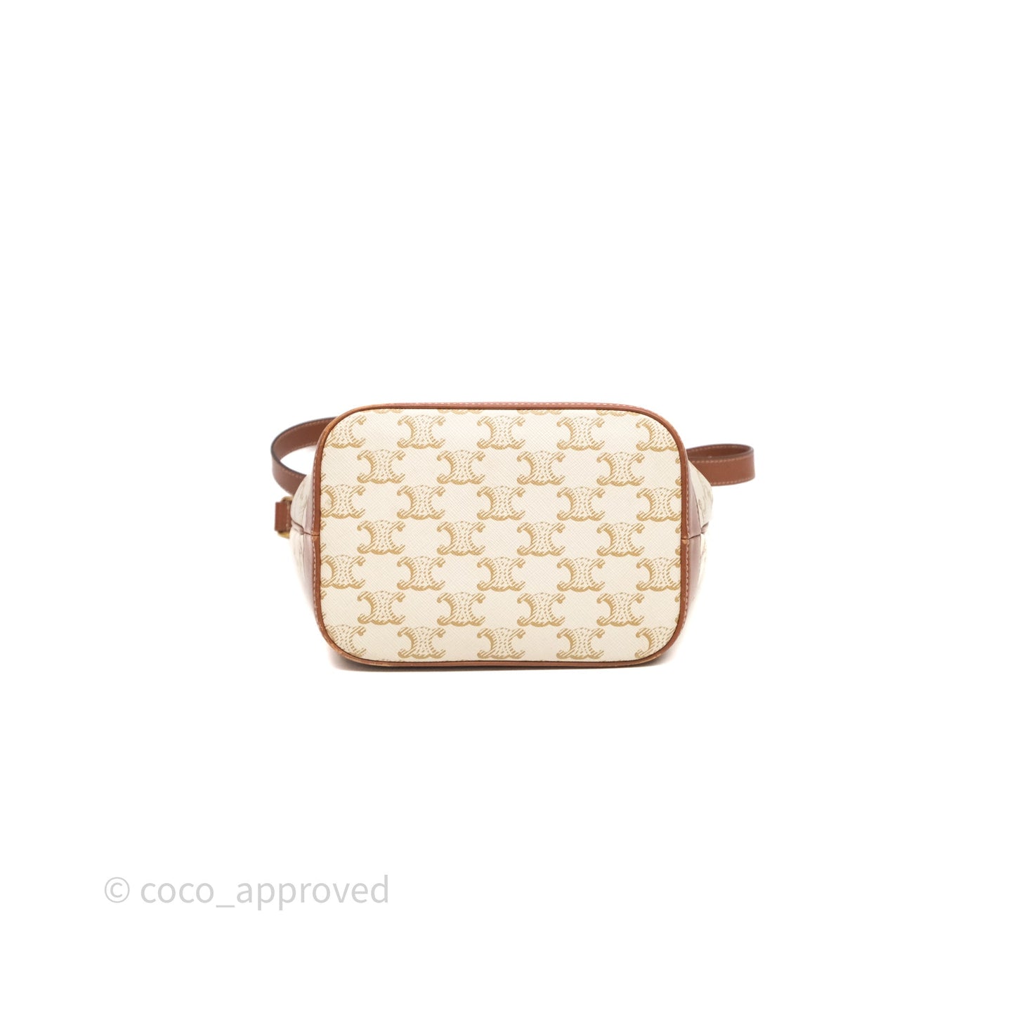 Celine Small Bucket Triomphe Canvas Grege Calfskin