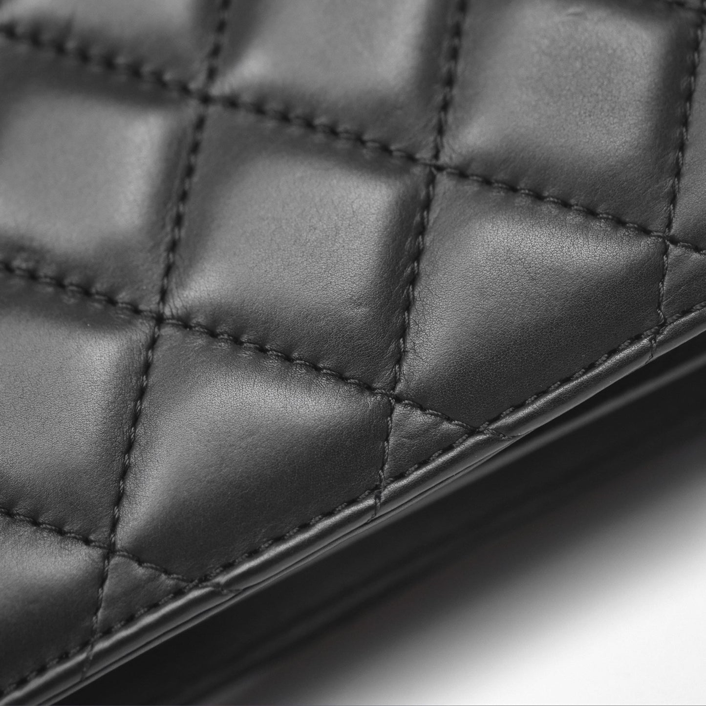 Chanel Quilted Side Chain Flap Bag Black Calfskin Aged Gold Hardware