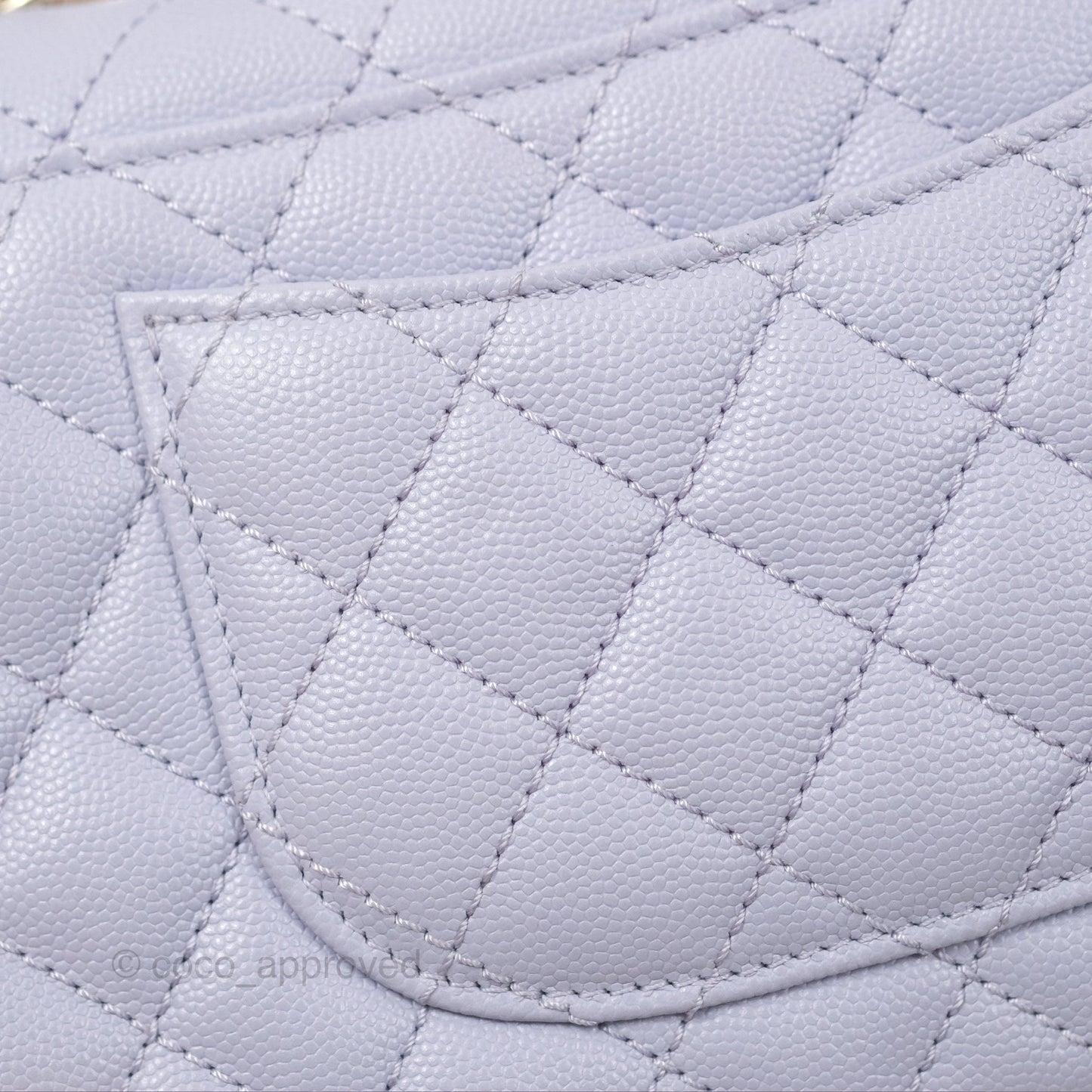 Chanel Small Coco Handle Quilted Purple Lilac Caviar Gold Hardware 21K
