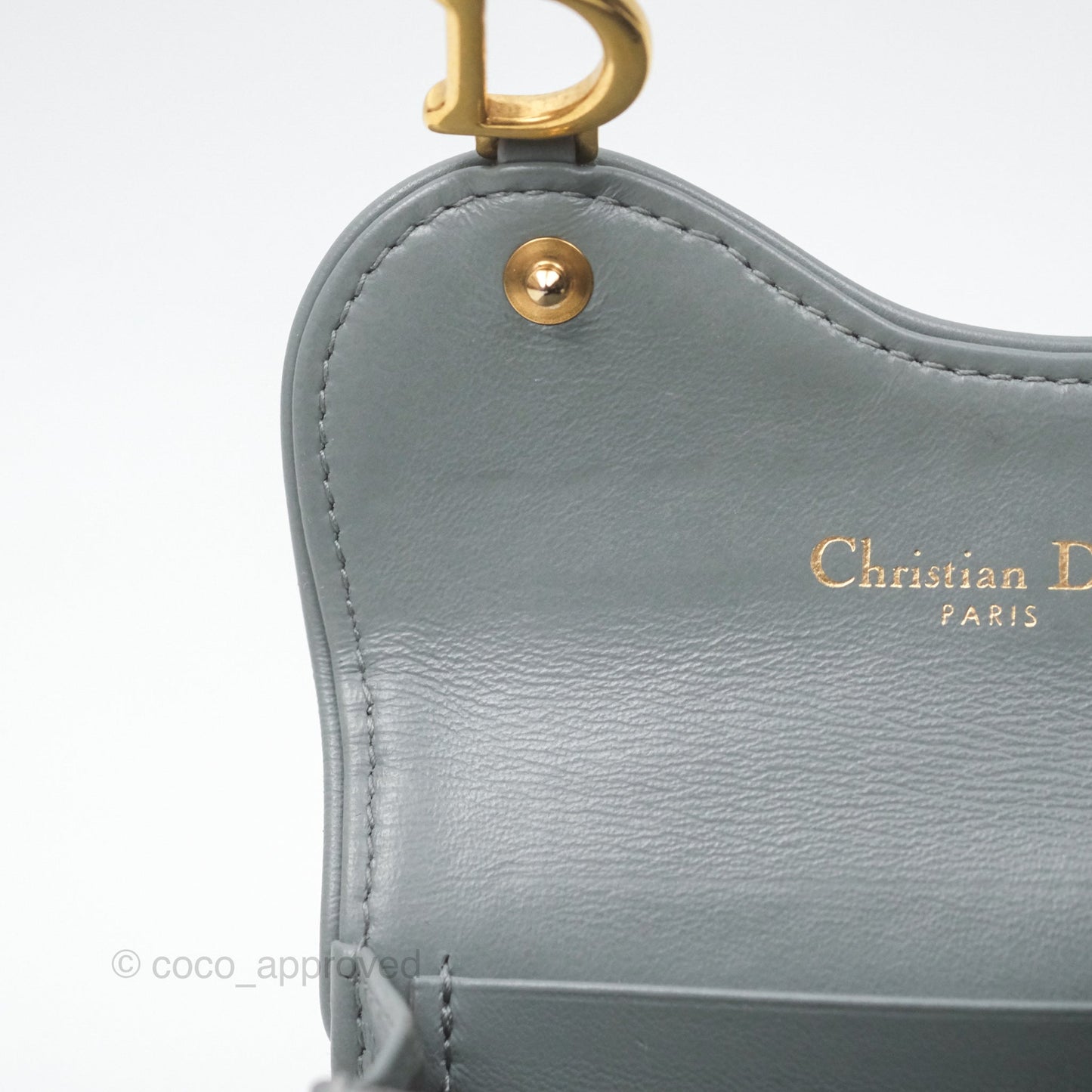 Christian Dior Saddle Bloom Card Holder Gray Dior Oblique Jacquard