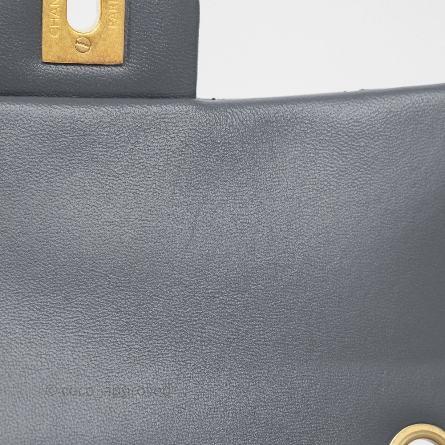 Chanel Pearl Crush Mini Rectangular Quilted Dark Grey Lambskin Aged Gold Hardware