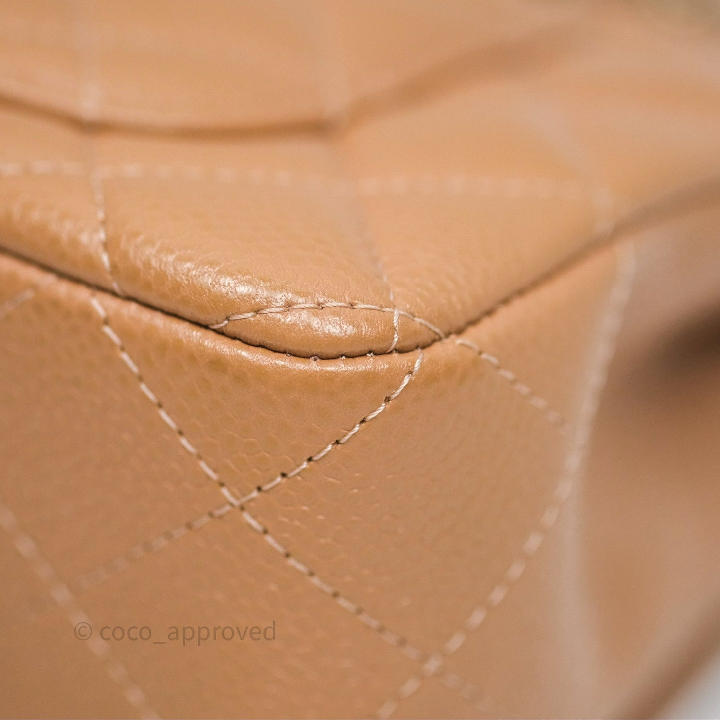 Chanel Mini Rectangular Quilted Dark Beige Caviar Gold Hardware